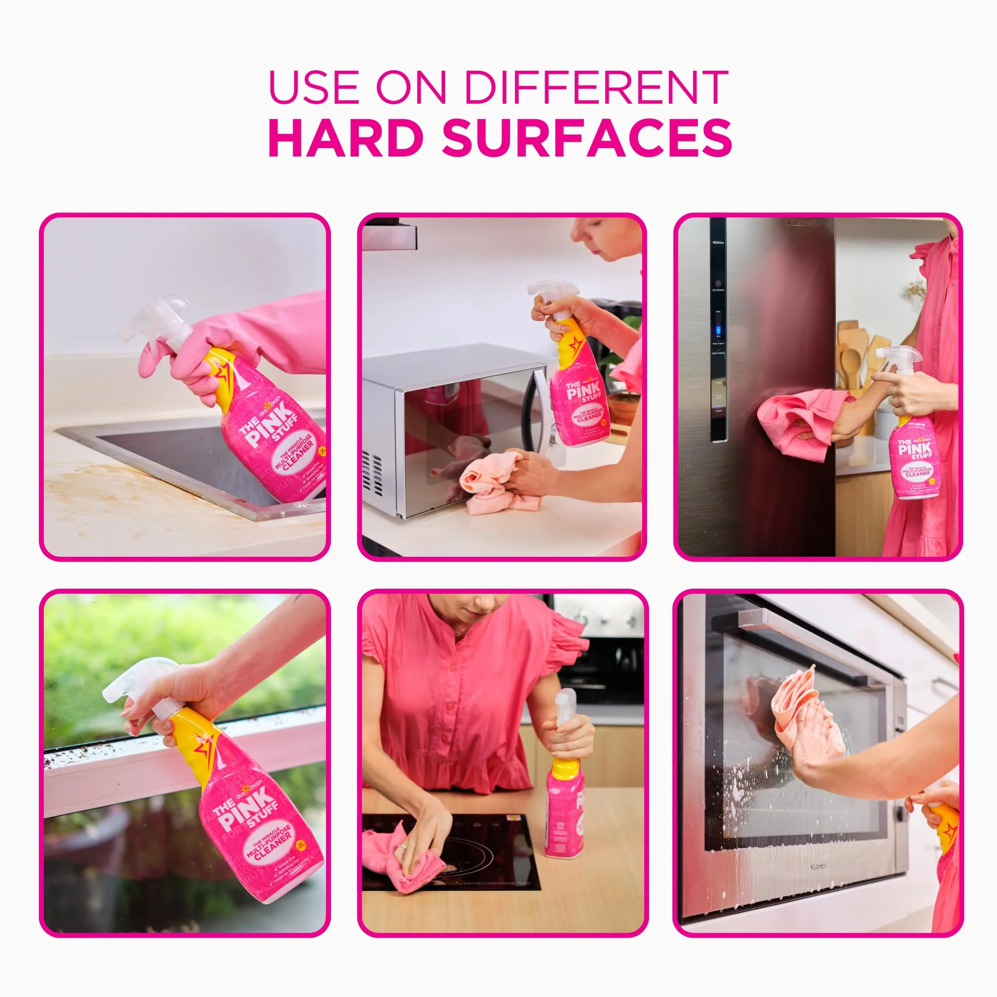 Stardrops The Pink Stuff Miracle Cleaning Bundle – Multi-Purpose Paste, Spray & Cream Cleaner (3-Pack) – Tough on Stains, Gentle on Surfaces - Image 3