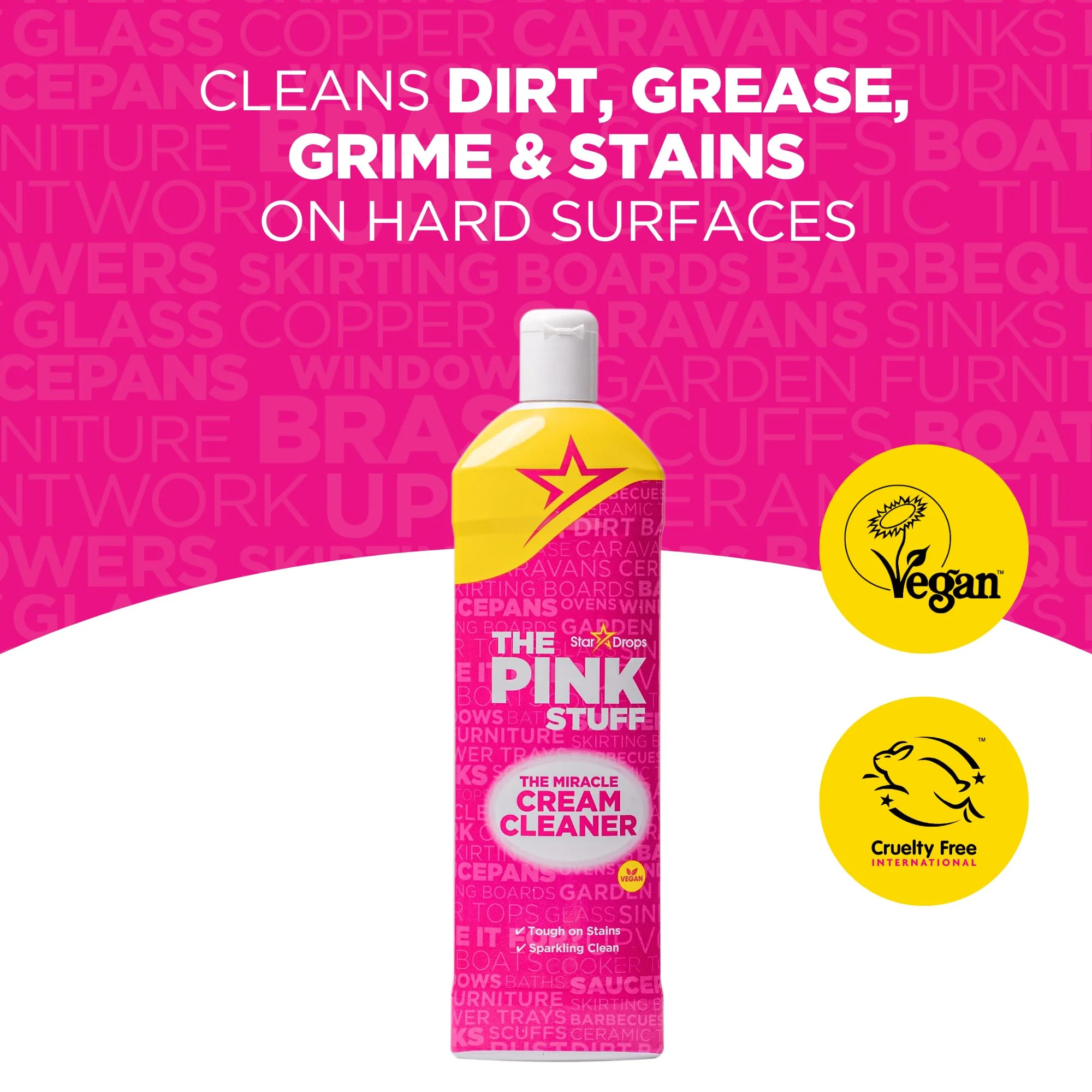 Stardrops - The Pink Stuff - Miracle Cleaning Ultimate Bundle – Paste, Multi-Purpose Spray, Bathroom Foam Spray, and Cream Cleaner – Ideal for Kitchens, Bathrooms, Outdoors, and More - Image 4