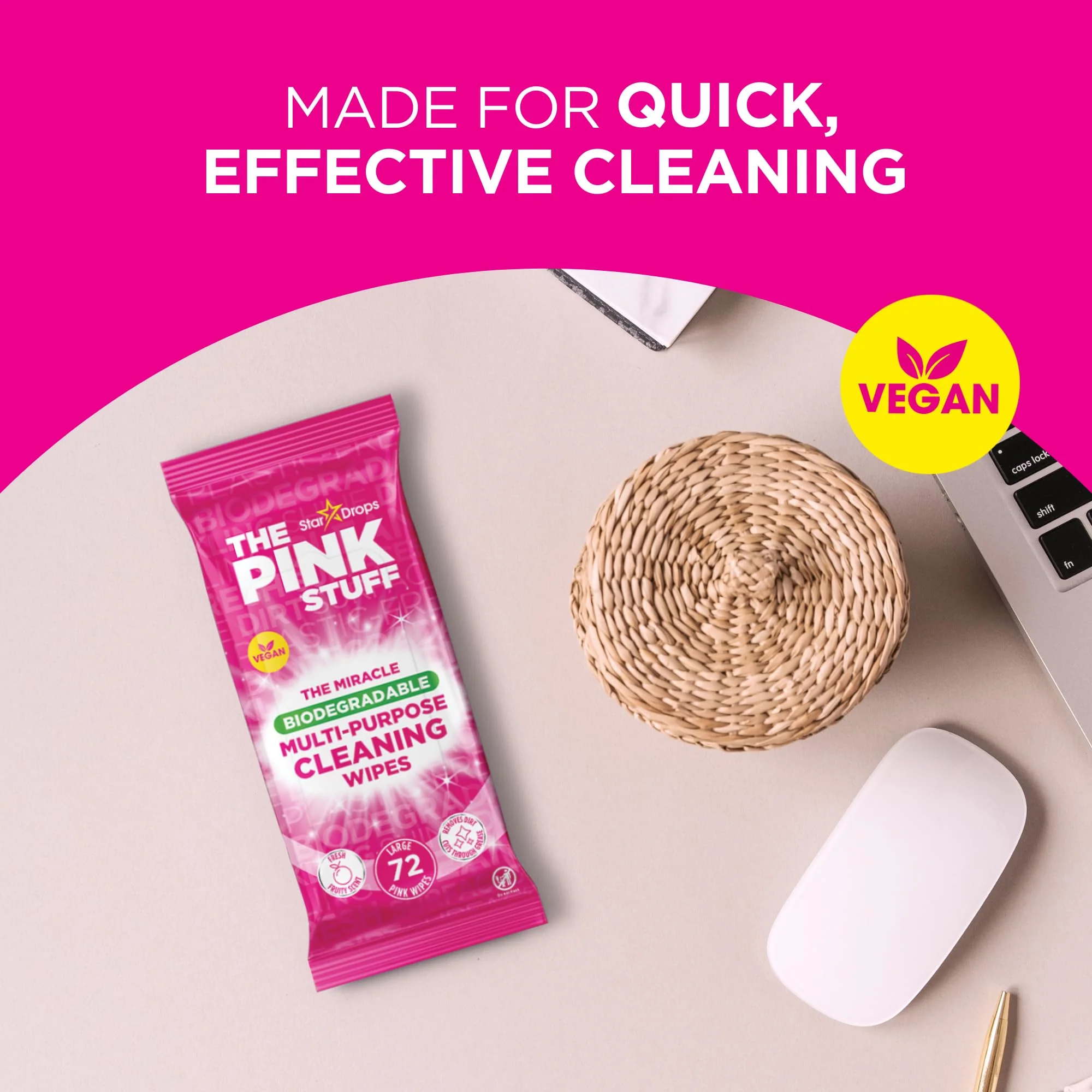 Stardrops The Pink Stuff Miracle Multi-Purpose Cleaning Wipes – 216 Count – Tough on Grease, Grime, and Dirt – All-Purpose Cleaner for Kitchen, Bathroom, and More - Image 7
