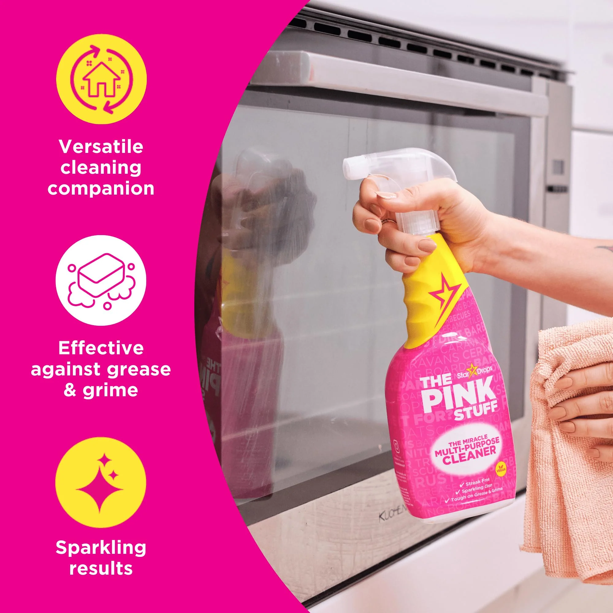 Stardrops - The Pink Stuff - The Miracle Cleaning Paste, Multi-Purpose Spray, And Bathroom Foam 3-Pack Bundle - Image 9