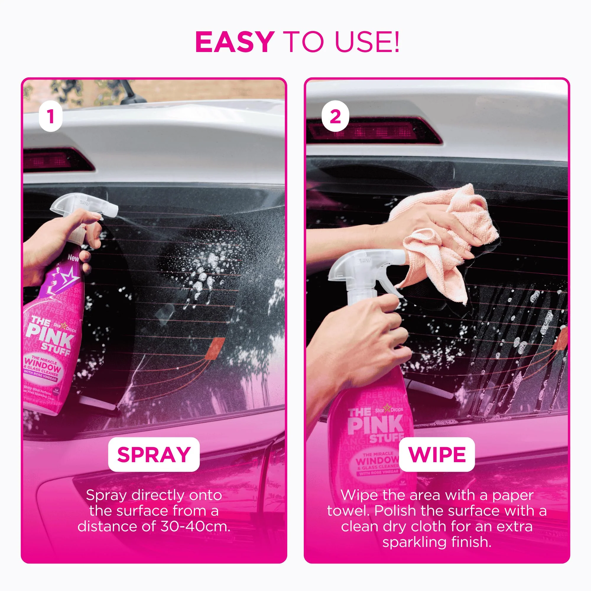 Stardrops - The Pink Stuff - The Miracle Window & Glass Cleaner with Rose Vinegar 3-Pack Bundle (3 Window & Glass Cleaner) - Image 4