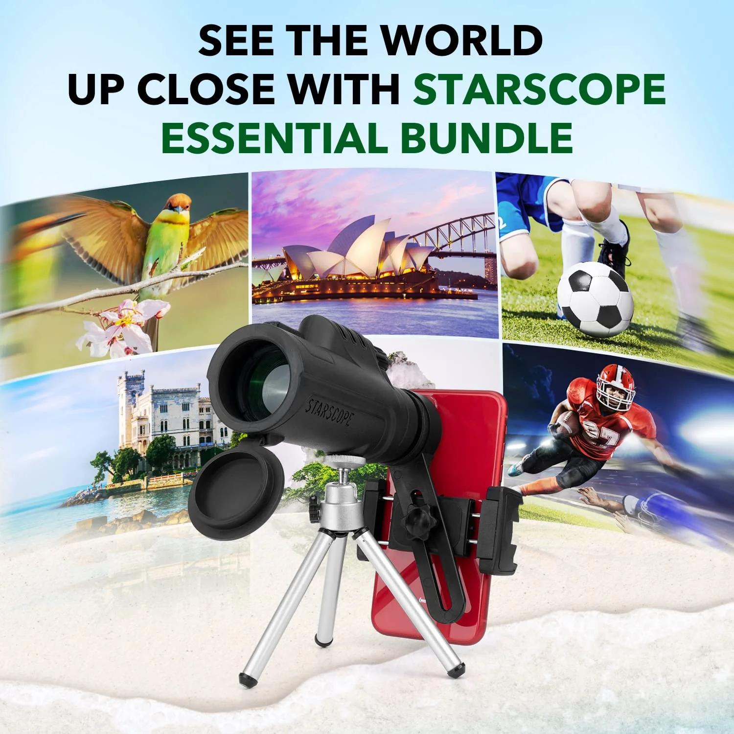 Starscope Monocular Telescope Smartphone Bundle - 10x42 Monoculars for Adults High Powered with Cell Phone Adapter | Bird Watching, Hunting, Hiking Pocket Scope | BAK4 Prism FMC Lens, Waterproof - Image 3