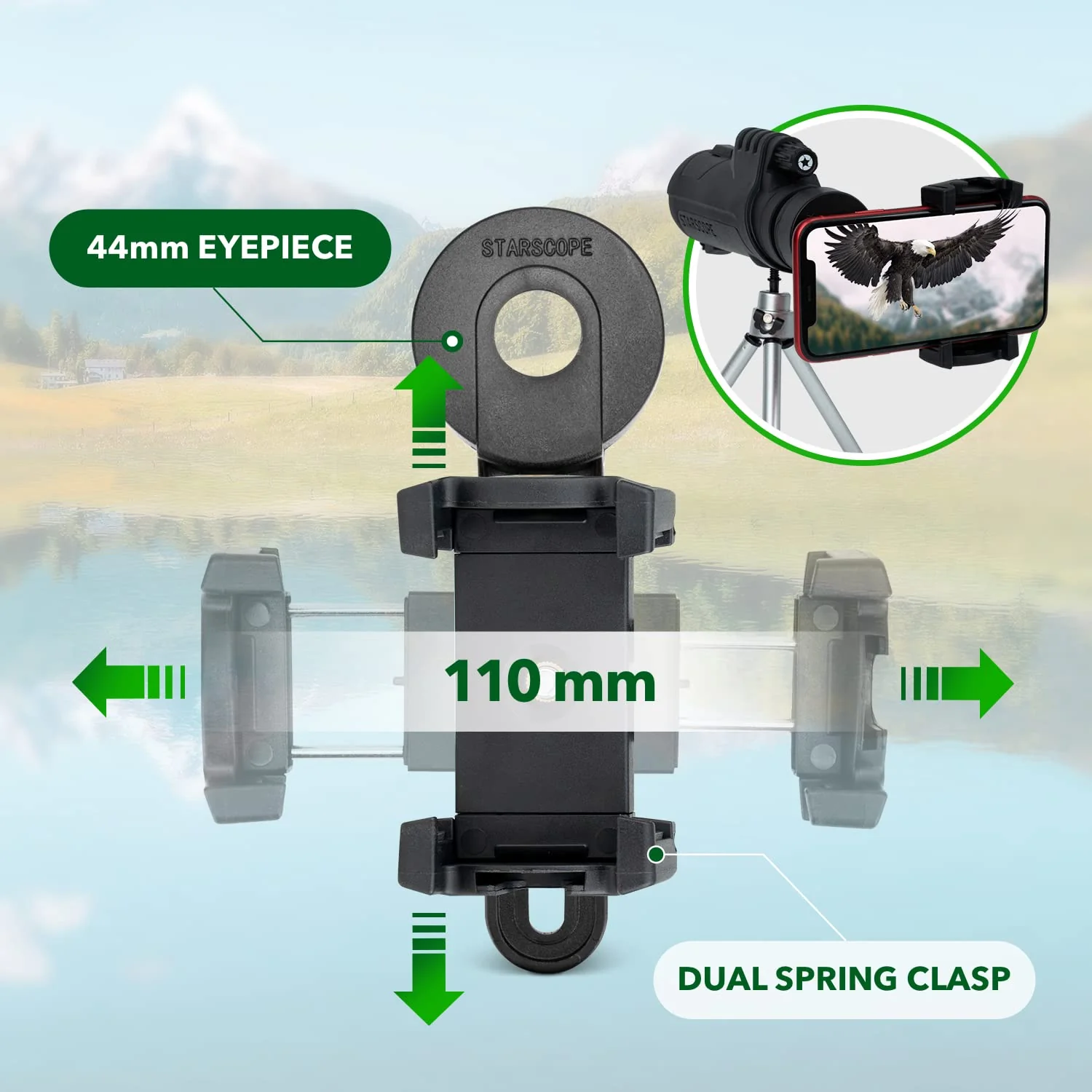 Starscope Monocular Telescope Smartphone Bundle - 10x42 Monoculars for Adults High Powered with Cell Phone Adapter | Bird Watching, Hunting, Hiking Pocket Scope | BAK4 Prism FMC Lens, Waterproof - Image 5