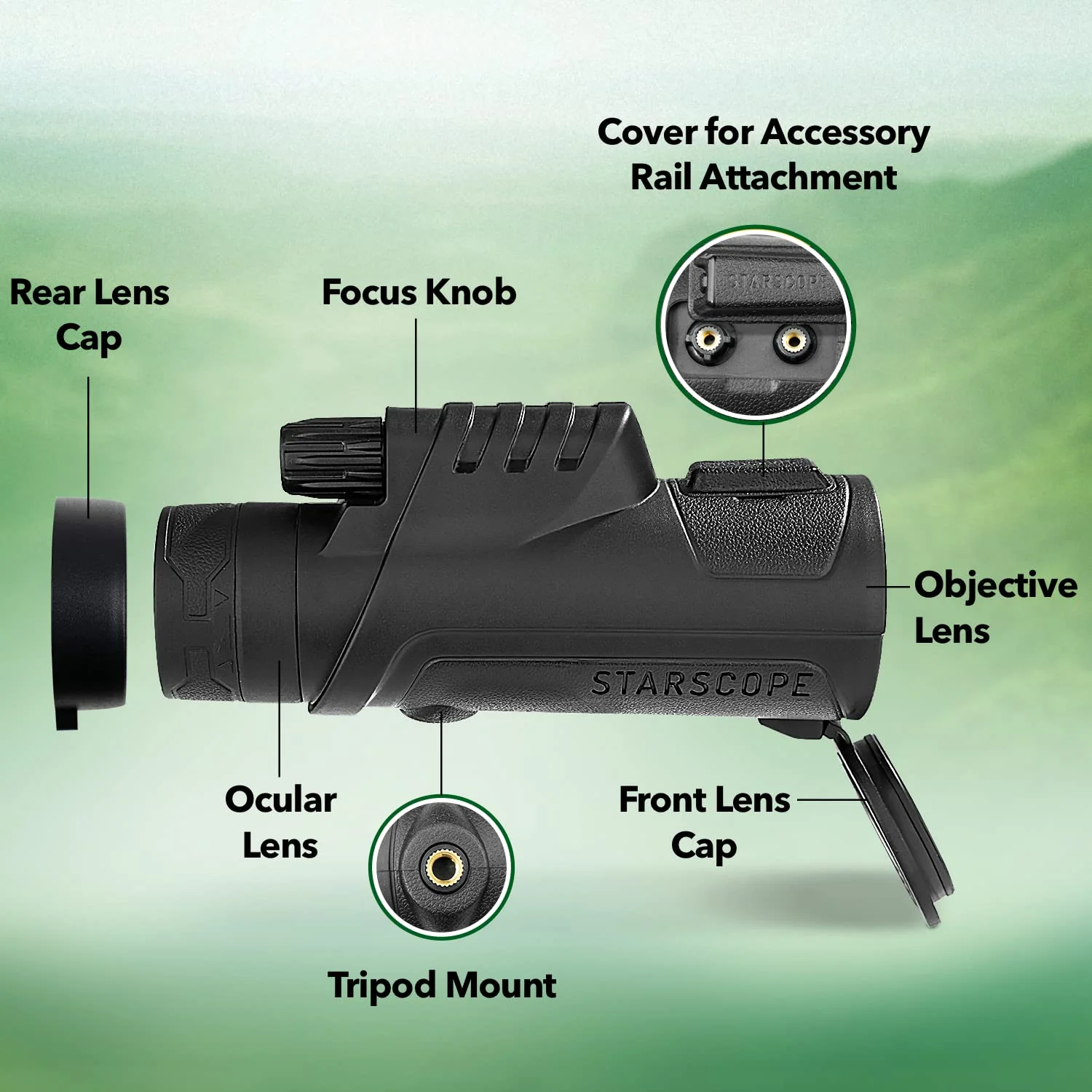Starscope Monocular Telescope Smartphone Bundle - 10x42 Monoculars for Adults High Powered with Cell Phone Adapter | Bird Watching, Hunting, Hiking Pocket Scope | BAK4 Prism FMC Lens, Waterproof - Image 6
