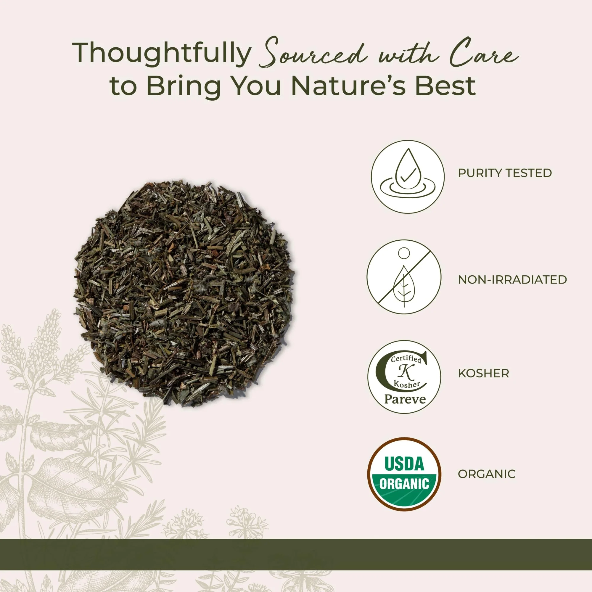 Starwest Botanicals Cleavers Herb Organic - Dried Loose Leaf Herb for Tea & Herbal Blends, Cut & Sifted, Certified Kosher, Non-GMO - Bulk 1 lb Bag - Image 4