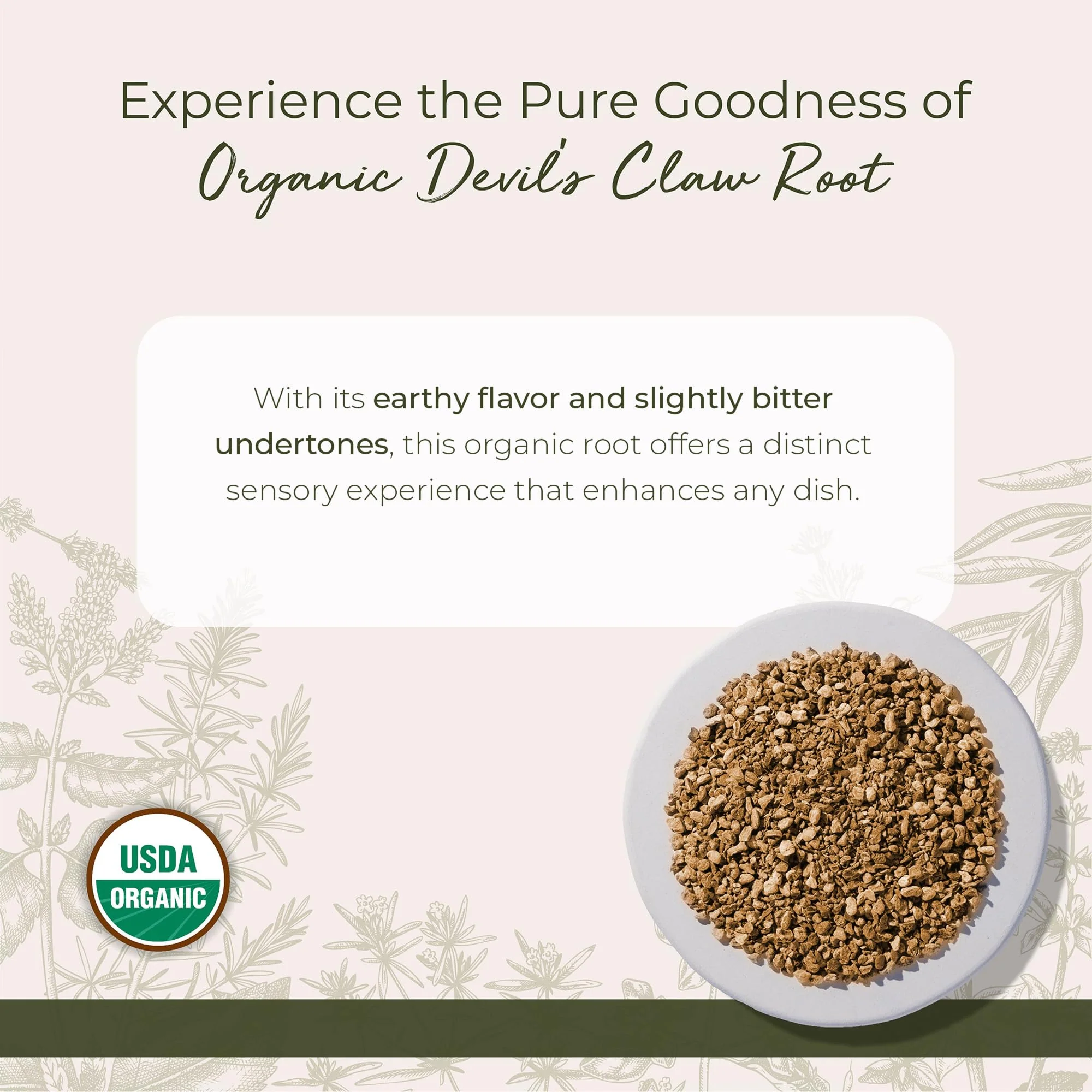 Starwest Botanicals Organic Devil's Claw Root - Dried Herb for Tea & Natural Herbal Blends, Pure Devil's Claw Root, Cut & Sifted, Certified Kosher, Non-GMO - 4 oz Pouch - Image 3