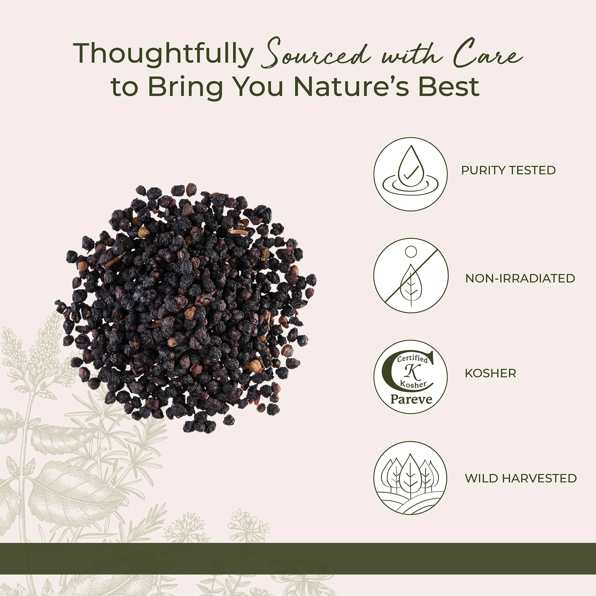 Starwest Botanicals Whole Elderberries - Dried Elderberries for Syrup, Tea, Gummies, & Jam, Certified Kosher, Wildcrafted Natural Berries - Bulk 1 lb Bag - Image 4