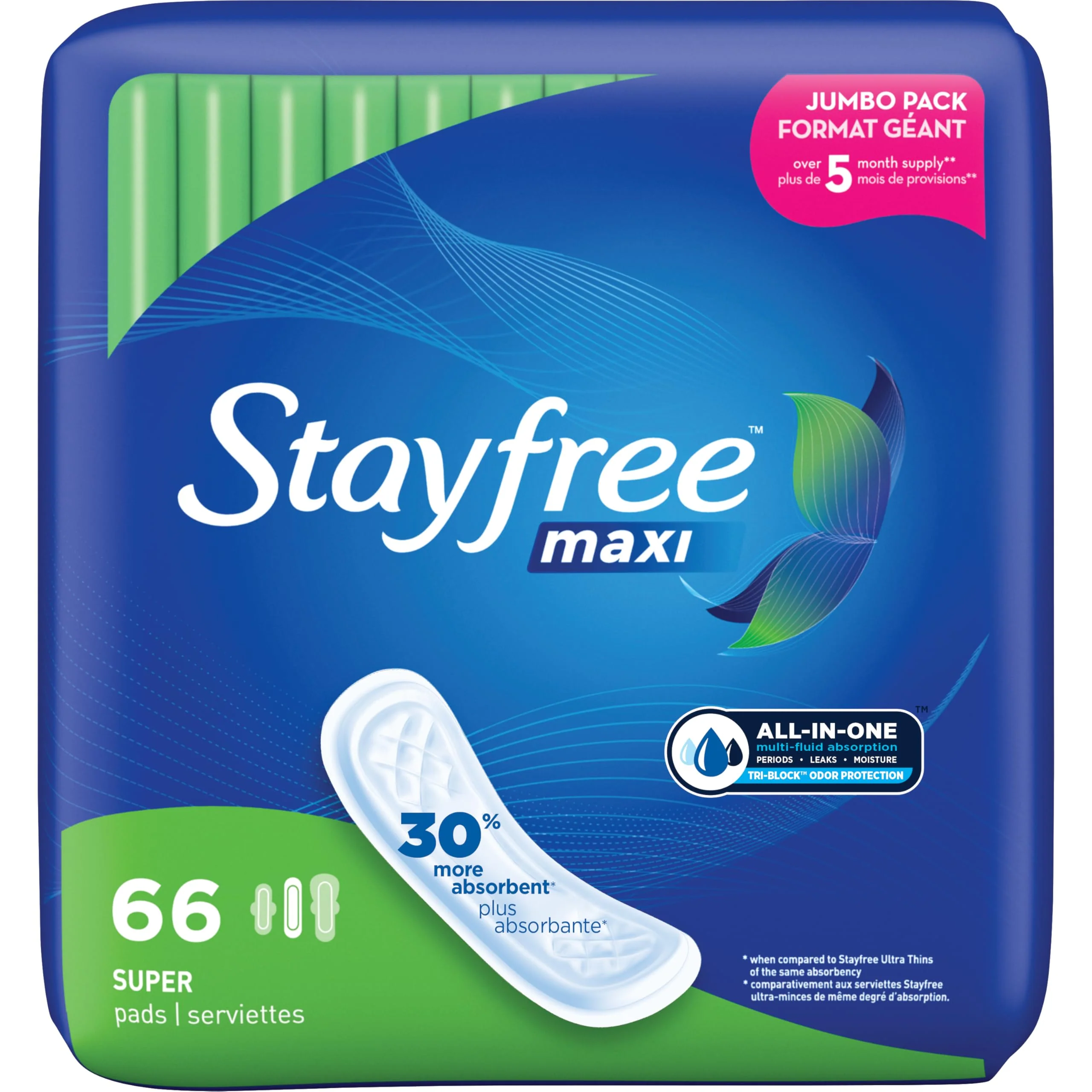 Stayfree Maxi Super Long Pads For Women, Wingless, Reliable Protection and Absorbency of Feminine Periods, 66ct - Image 9