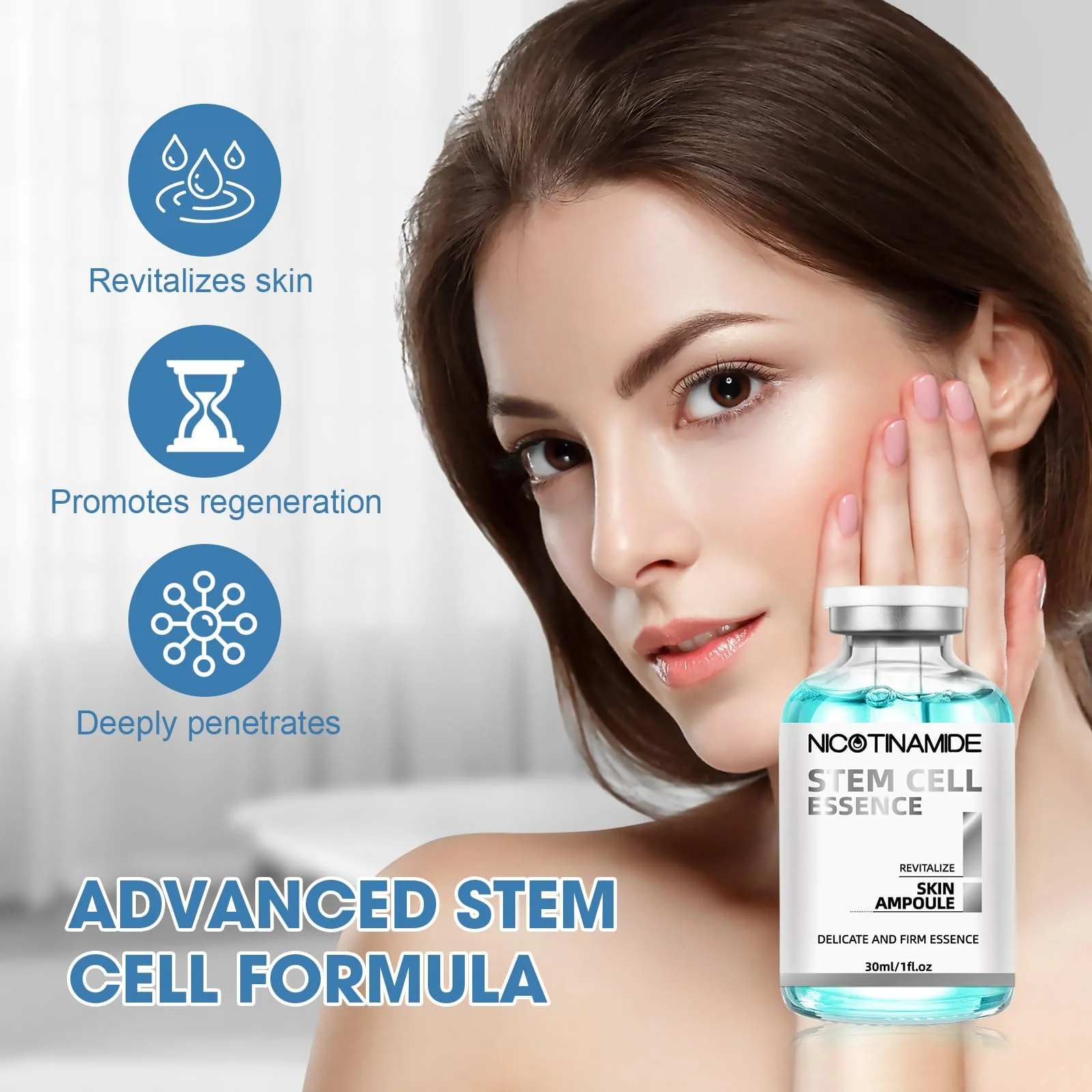 Stem Cell Serum for Face, 2 Pcs Microneedling Serum Ampoule for Anti-Aging, Helps Reduce the Look of Wrinkles and Scars, Hydrating Facial Serum to Use with and Without Micro Needling - Image 7