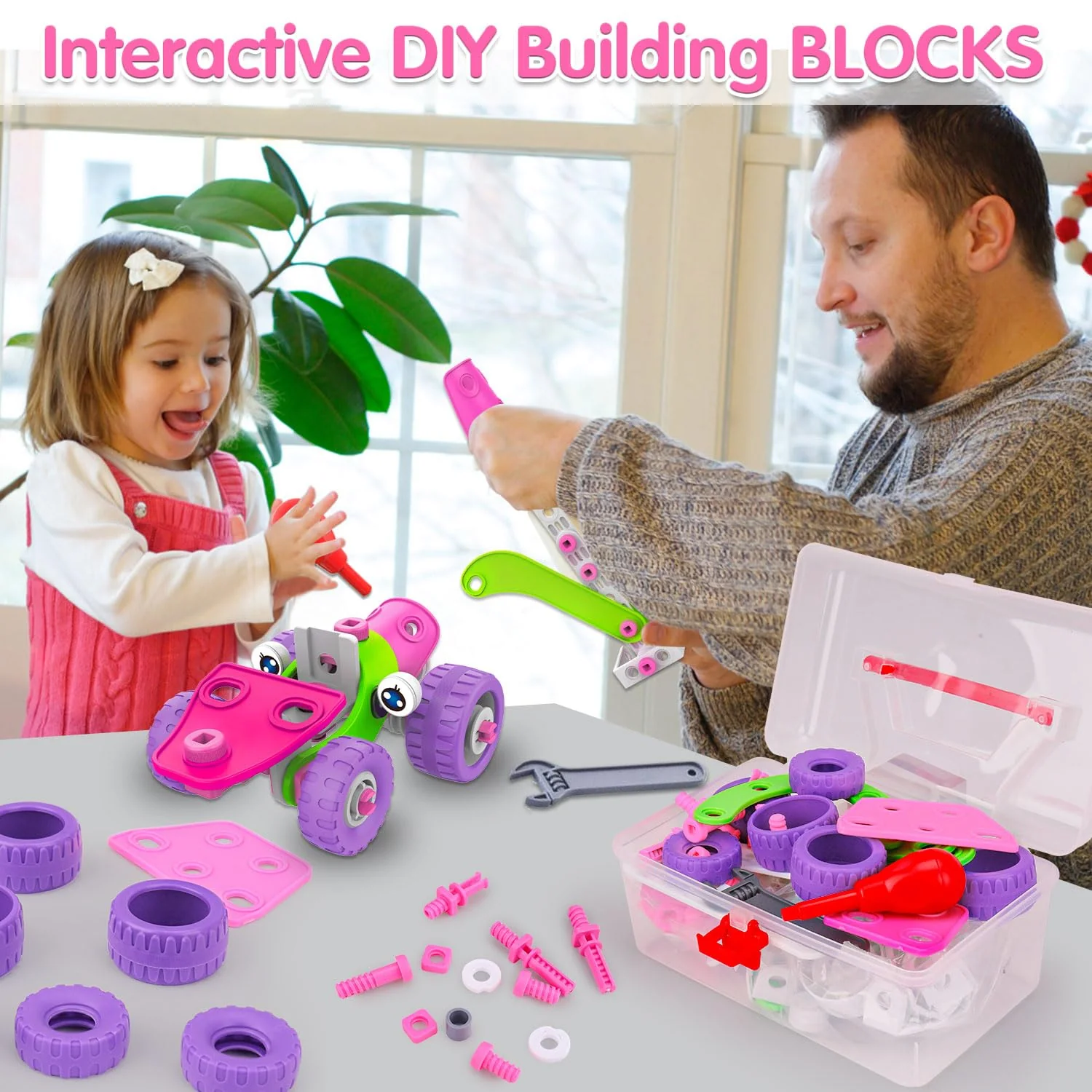 STEM Toys for 4 5 6 7 8+ Year Old Girl Birthday Gifts Pink Educational Building Toys for Kids Ages 4-8 5-7 8-10 Stem Activities Construction Toy for Girls 4-6 6-8 Creative Games Christmas Idea Gift - Image 3