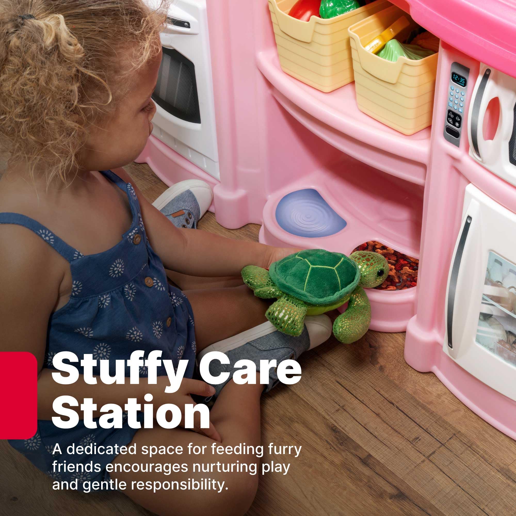 Step2 Fun with Friends Kids Kitchen Playset, Indoor/Outdoor Kitchenette, Interactive Play with Lights and Sounds, Durable Plastic, Includes 25 Piece Toy Accessories, Toddlers 2+ Years Old, Pink - Image 4