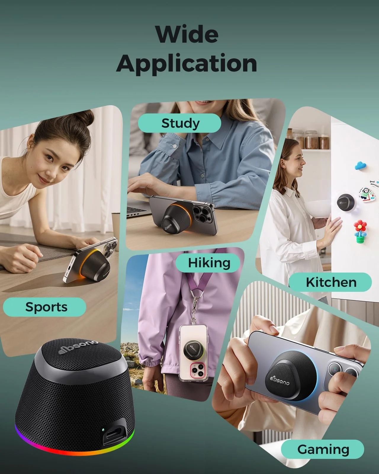 Stocking Stuffers for Men Women Teens: White Elephant Gifts for Adults HD Sound Bluetooth Speaker with Phone Stand, Cool Gadgets, Christmas Birthday Anniversay Gifts Ideas Girl Trendy Stuff-Black - Image 4