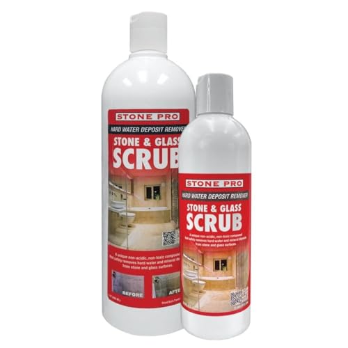Stone Pro Stone and Glass Scrub - Hard Water Stain Remover - Remove Spots on Glass, Natural Stone, Quartz, & Metal Fixtures (Quart) - Image 5
