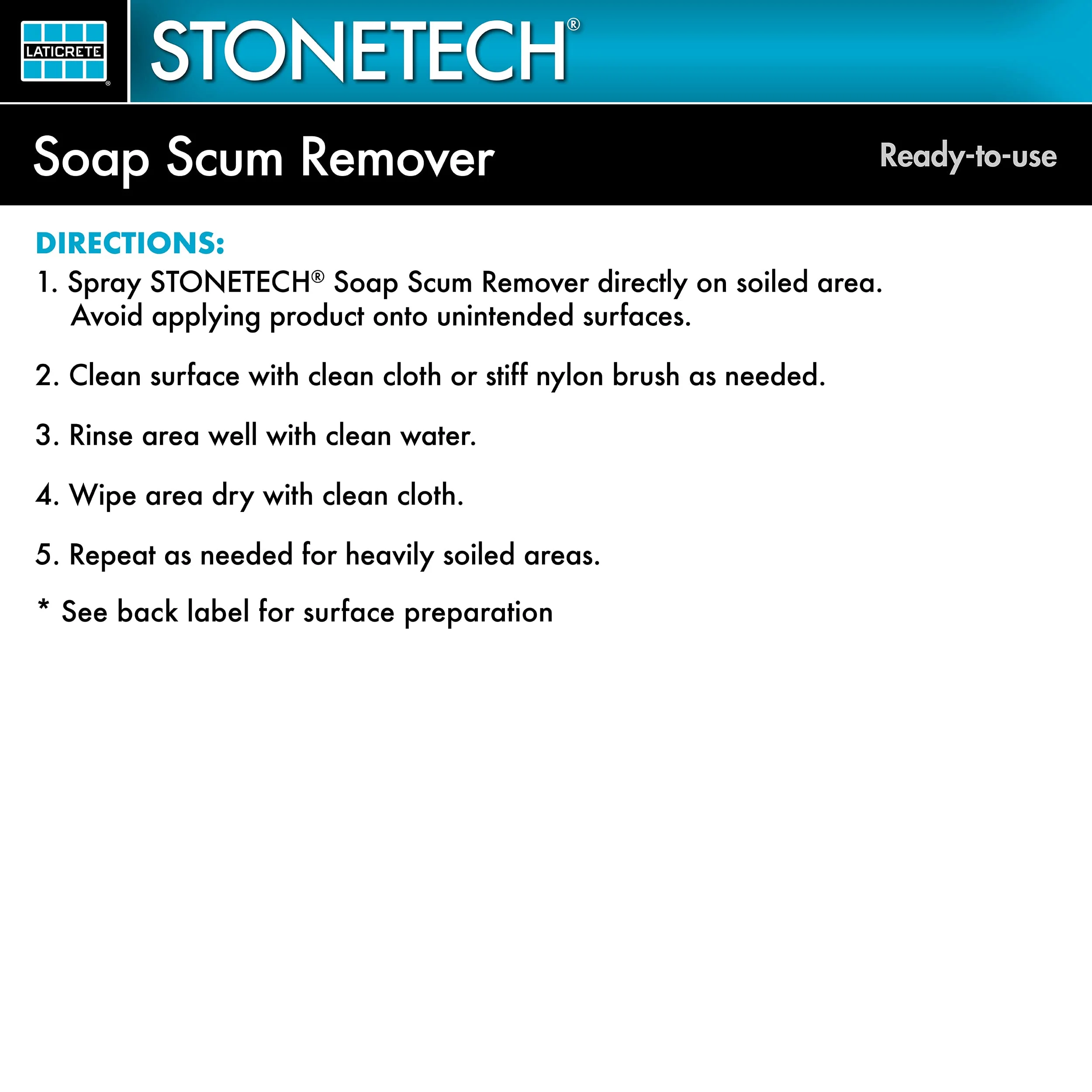 STONETECH Soap Scum Remover, 24OZ (709ML) Spray Bottle - Image 2