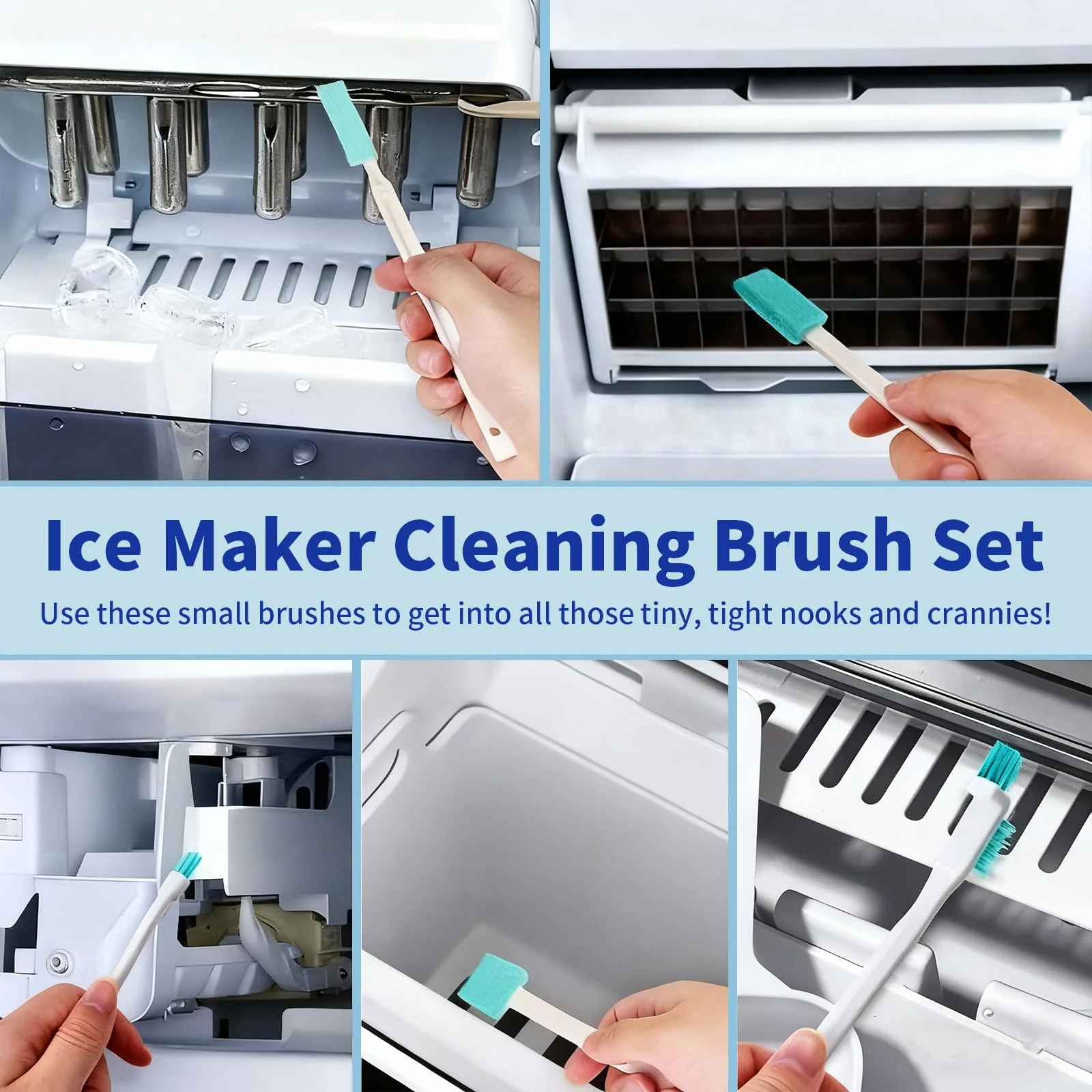 STREALE Ice Machine Cleaner Kit - 30Pack Ice Maker Cleaner Tablets - 10Pcs Pipe & Crevice Brush Set - Commercial & Portable Countertop Icemaker Cleaning Solution - Image 5
