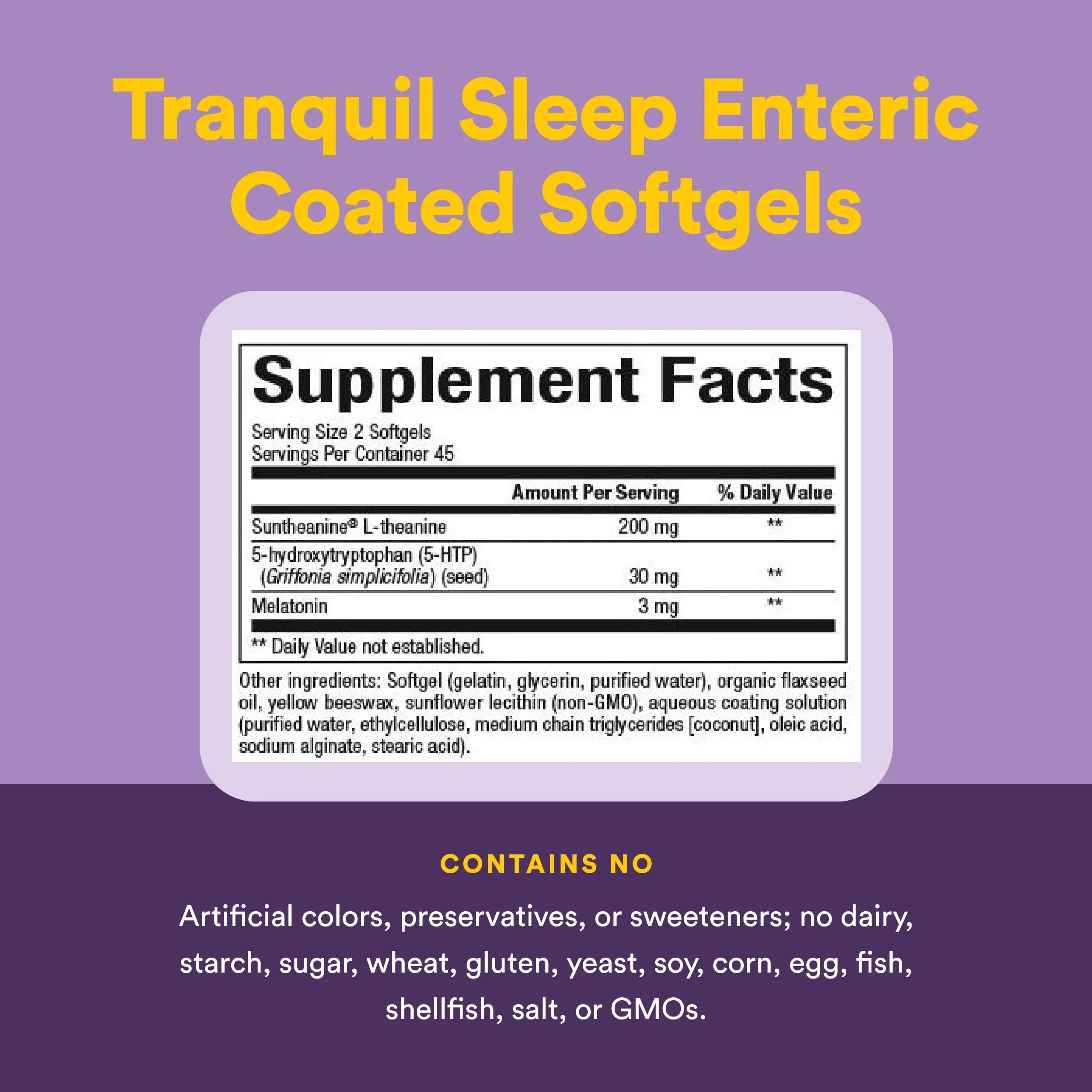 Stress-Relax Tranquil Sleep by Natural Factors, Sleep Aid with Suntheanine L-Theanine, 5-HTP, Melatonin, 90 Softgels - Image 7