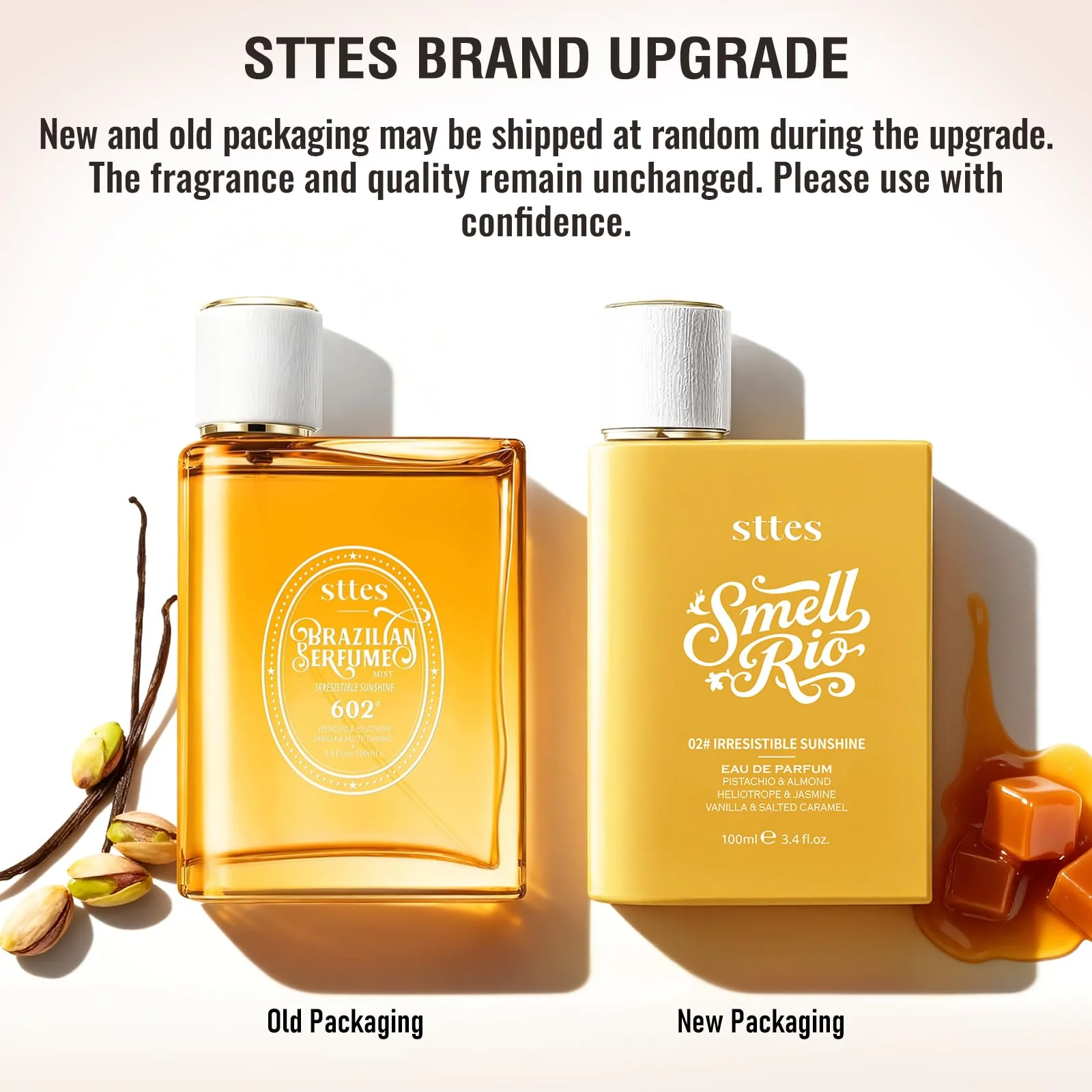 Sttes Perfume 602# (Irresistible Sunshine) - Eau de Perfume 100ml (3.4fl oz) Vanilla Gourmet Tune (Caramel Vanilla Flavor) - Image 7