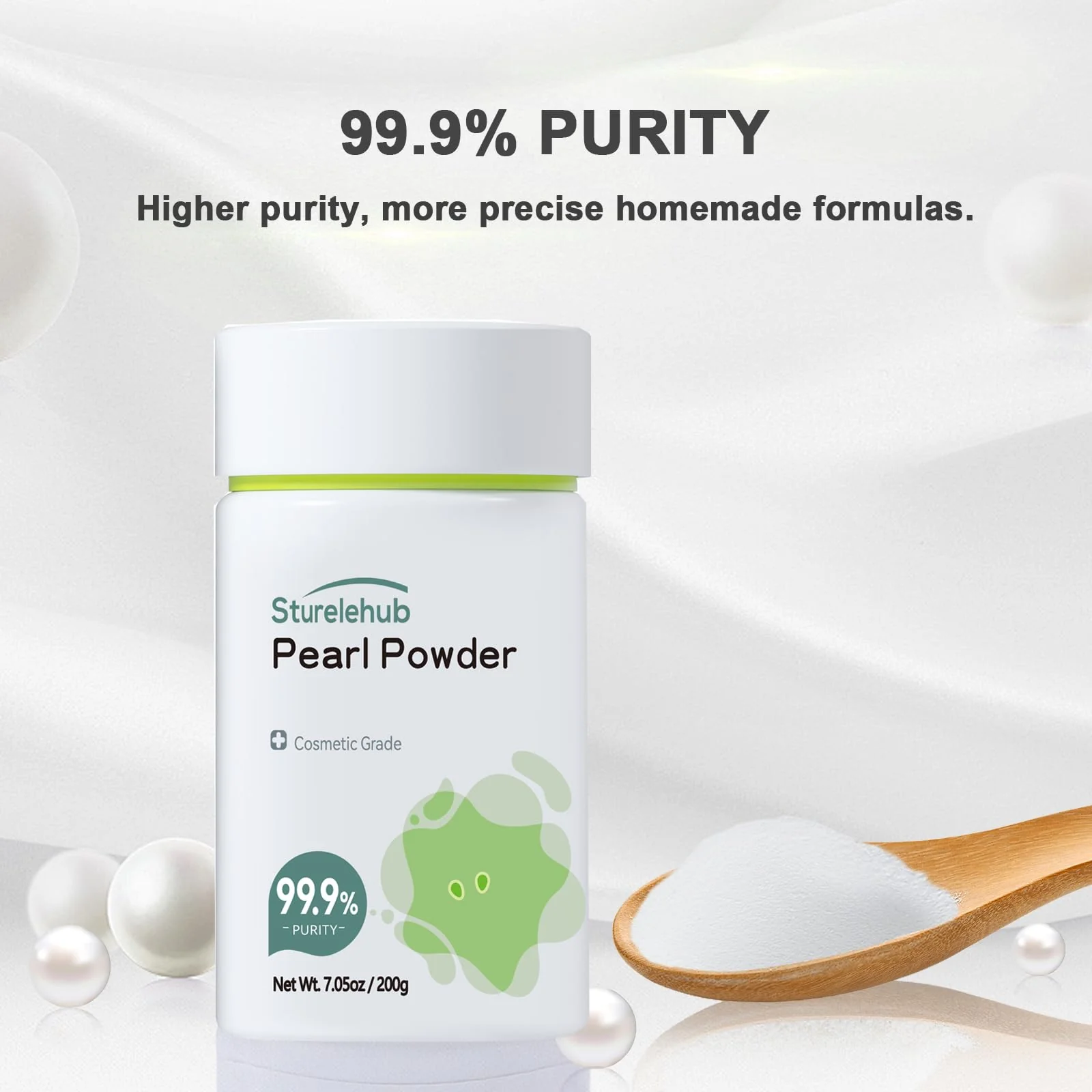 Sturelehub Pearl Powder Organic, for Face, 7.05OZ / 200g 99.9% Purity, Cosmetic Grade, for DIY Mask, Cream And Lotion, Organic Pearl Powder For Homemade Cosmetics - Image 7