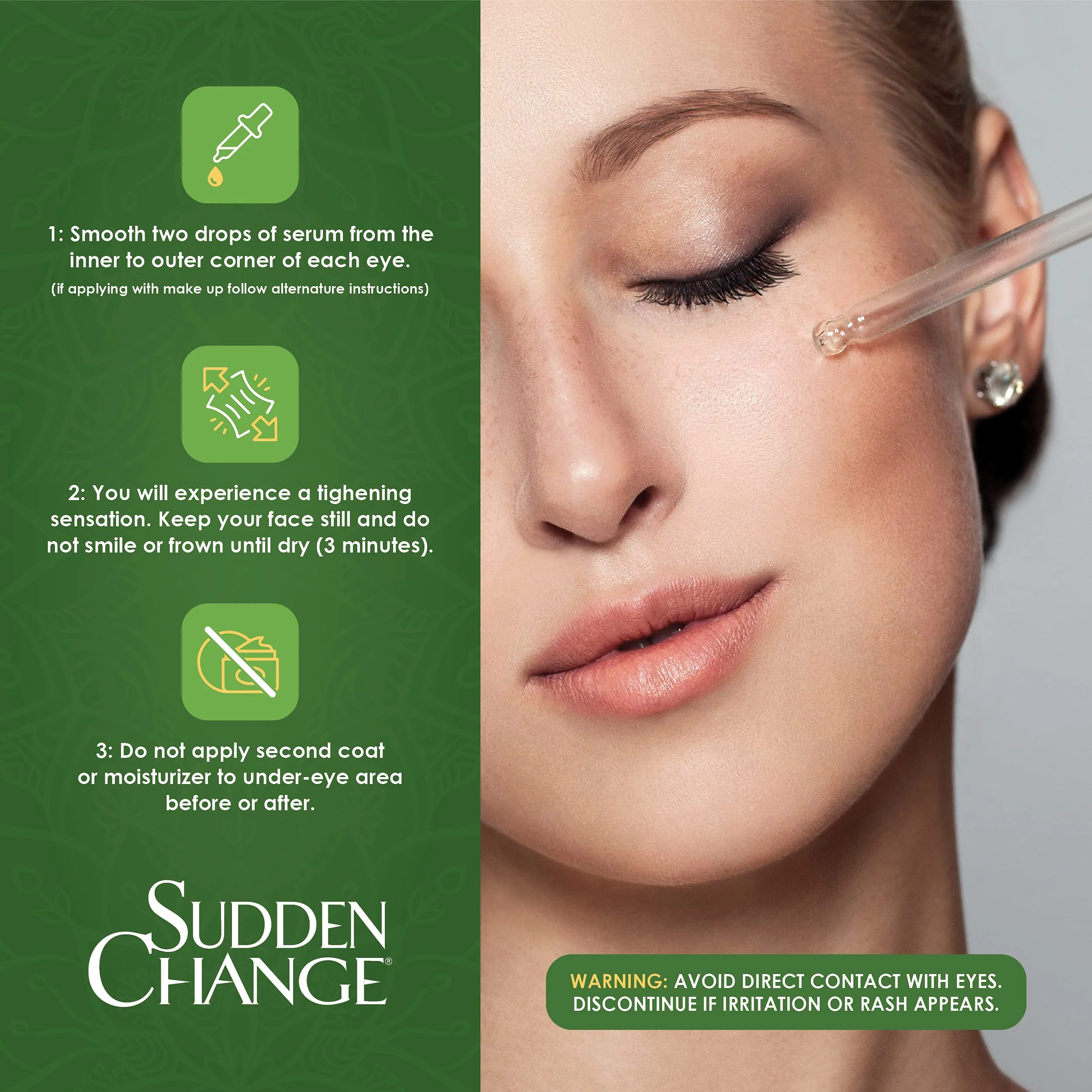 Sudden Change Instant Under-Eye Firming Serum – Fast-Acting Eye Tightening Serum for Under-Eye Bags, Puffiness, Lines & Wrinkles (0.23 oz, Pack of 2) - Image 3