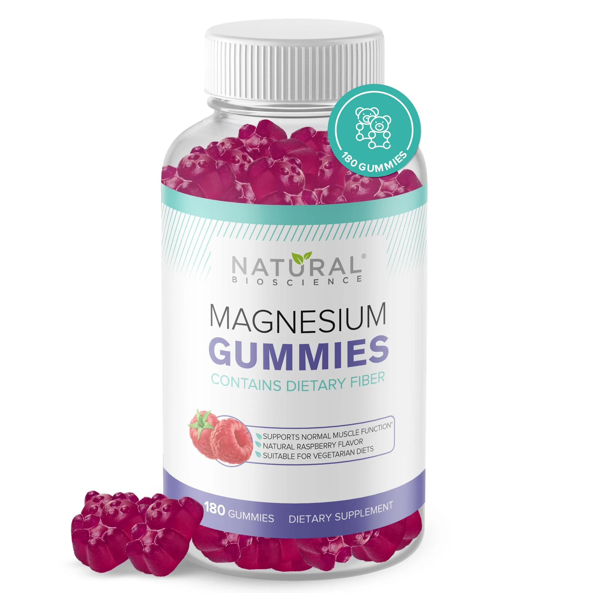 Sugar Free Magnesium Gummies - Calming Anti-Stress Gummies, Magnesium Supplement to Support Stress Relief, Sleep, Heart Health, Nerves, Muscles & Bones, 100 mg, Kids, Adults, Vegan, High Absorption