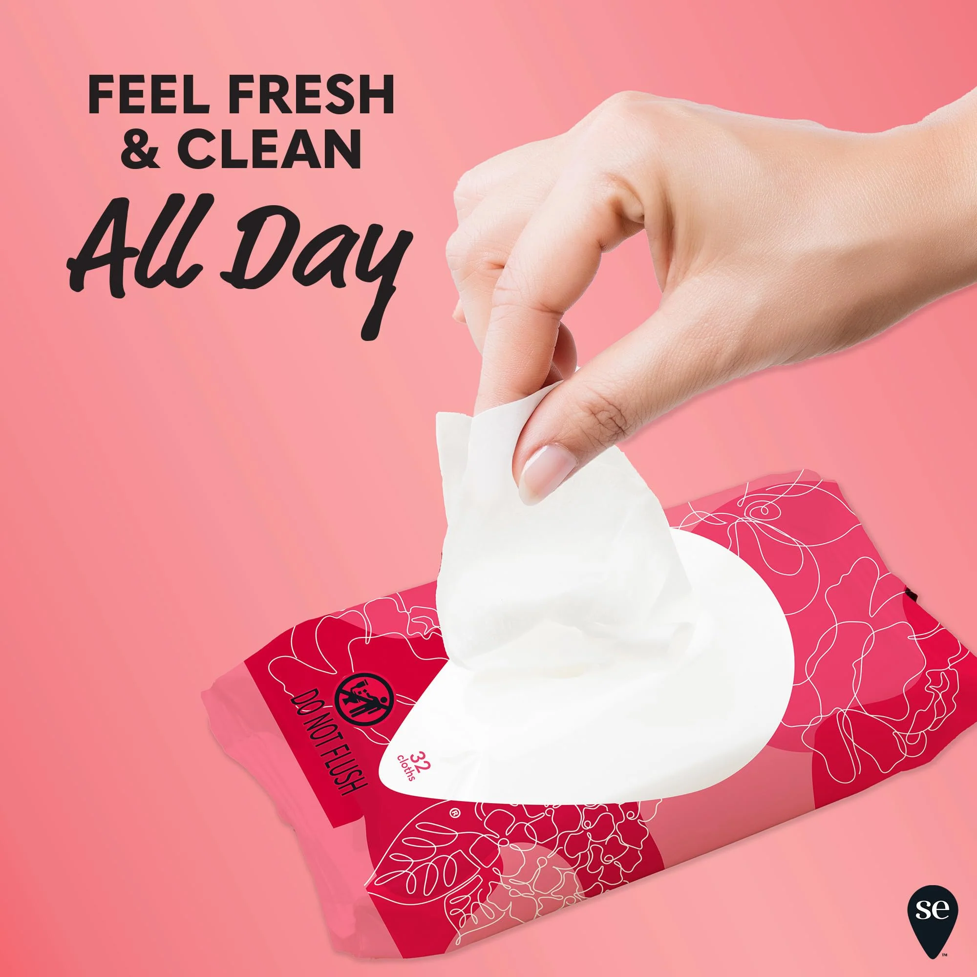 Summer's Eve Blissful Escape Feminine Wipes, Gentle pH-Balanced Formula Helps Control Vaginal Odor, Resealable Pack, 32 Wipes (Pack of 12) - Image 2