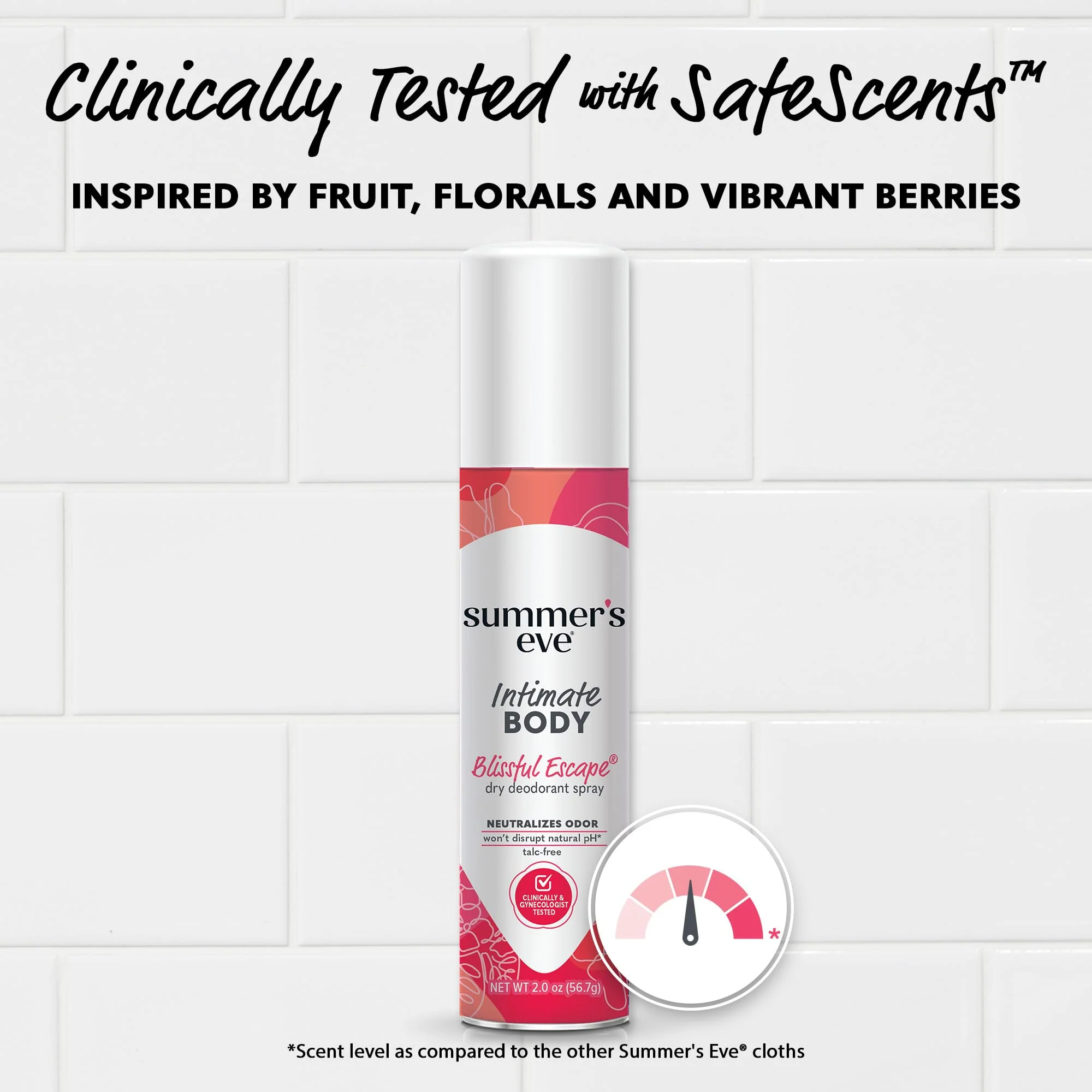 Summer's Eve Daily Refreshing Feminine Spray, Blissful Escape, Daily Body Spray for Women, Feminine Care that Neutralizes & Reduces Body Odor, Gynecologist-Tested, 2 oz - Image 4