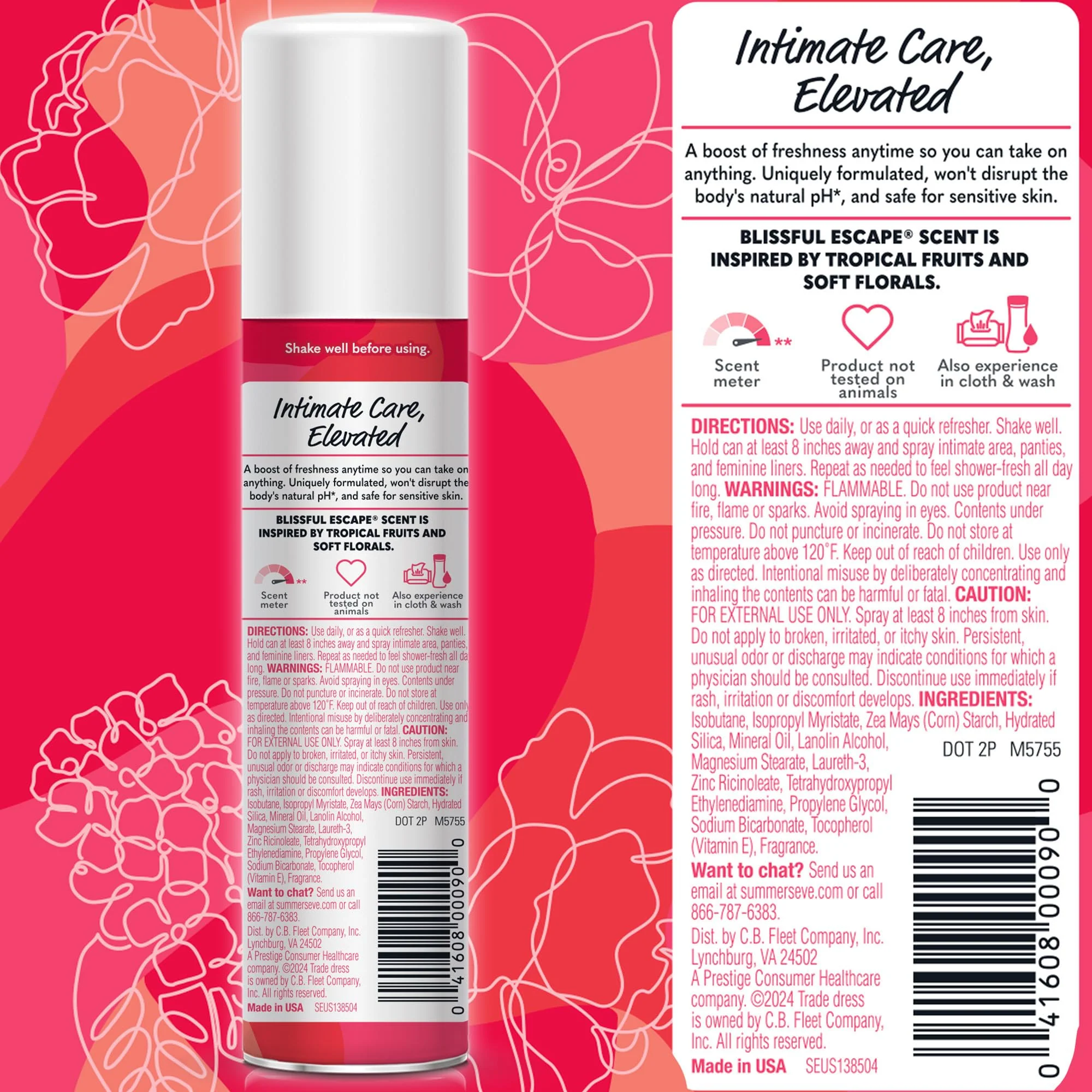Summer's Eve Daily Refreshing Feminine Spray, Blissful Escape, Daily Body Spray for Women, Feminine Care that Neutralizes & Reduces Body Odor, Gynecologist-Tested, 2 oz - Image 7
