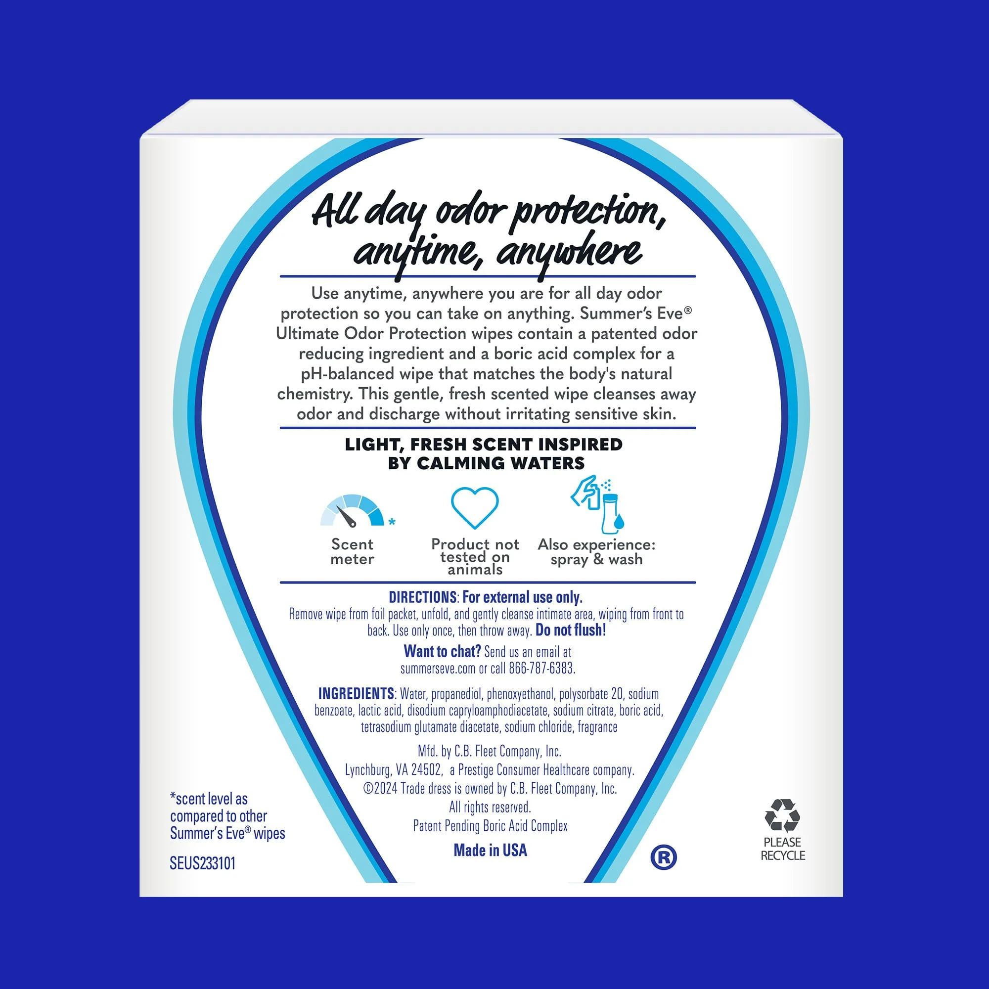 Summer's Eve Feminine Wipes, 12 ct (Pack of 3) | Ultimate Odor Control | Boric Acid | pH Balance | On-the-go - Image 7