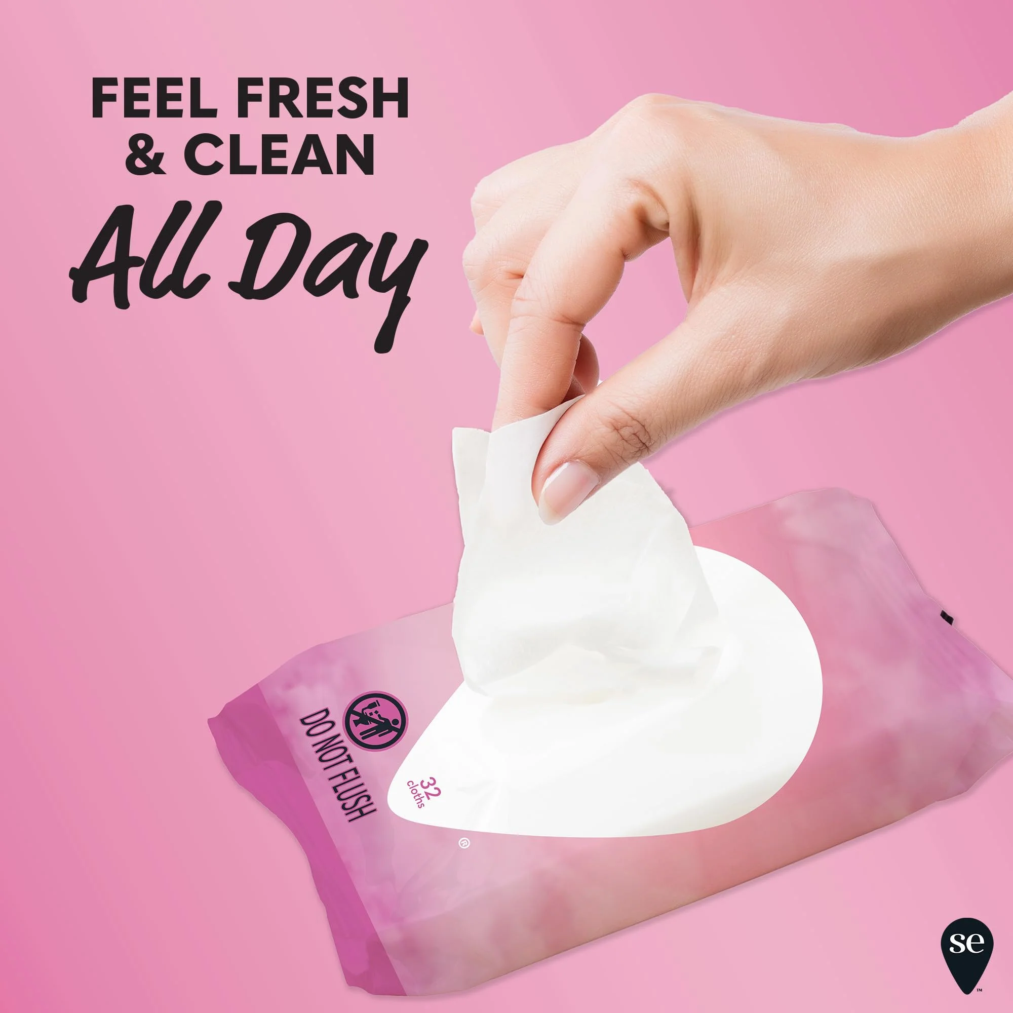 Summer's Eve Simply Sensitive Feminine Wipes, Gentle pH-Balanced Micellar Water Based Formula Helps Control Vaginal Odor, Resealable Pack, 32 Wipes, Pack of 4 - Image 2