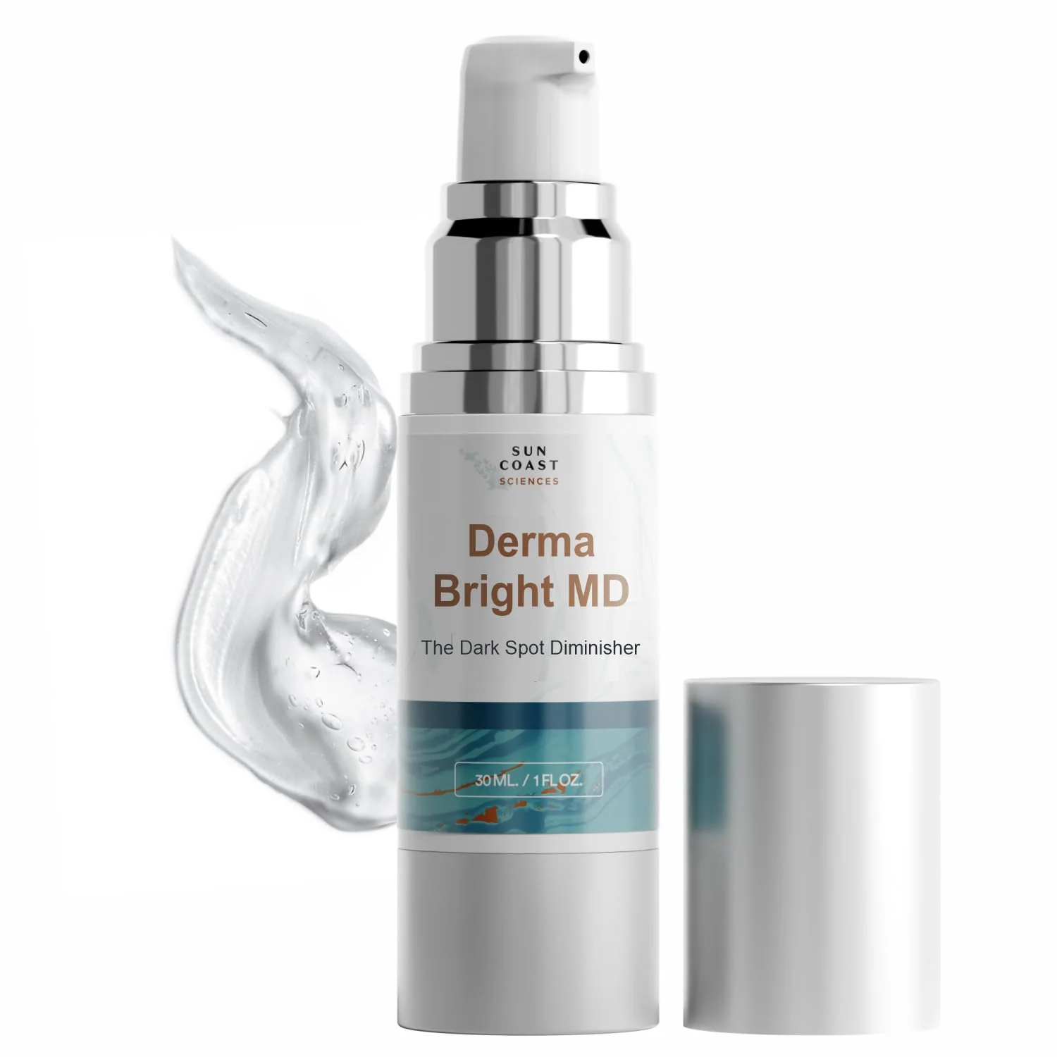 Sun Coast Sciences Derma Bright MD - Dark Spot Diminisher with Vitamin C & Hyaluronic Acid - Brightening Face Serum for Uneven Skin Tone and Age Spots - 1 Fl Oz (Pack of 1)
