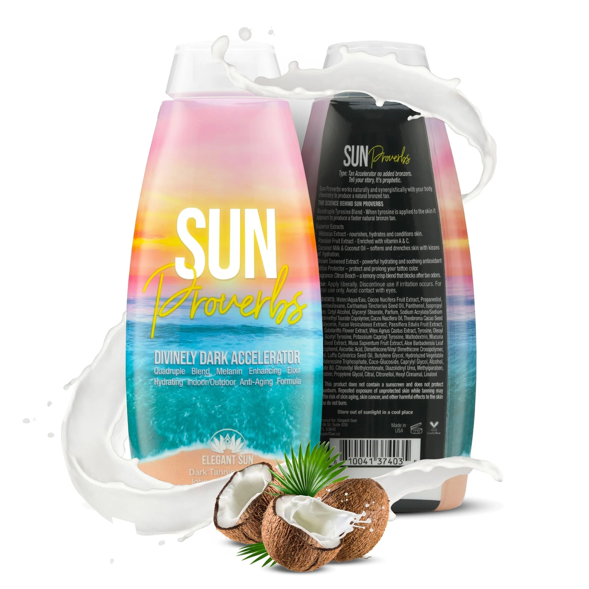 Sun Proverbs, Tanning Bed Lotion, Dark Tan Accelerator, Indoor Outdoor Sun Bathing White Lotion without DHA, Bronzer-Free, Natural Bronzing for Men or Women by Elegant Sun - Image 9