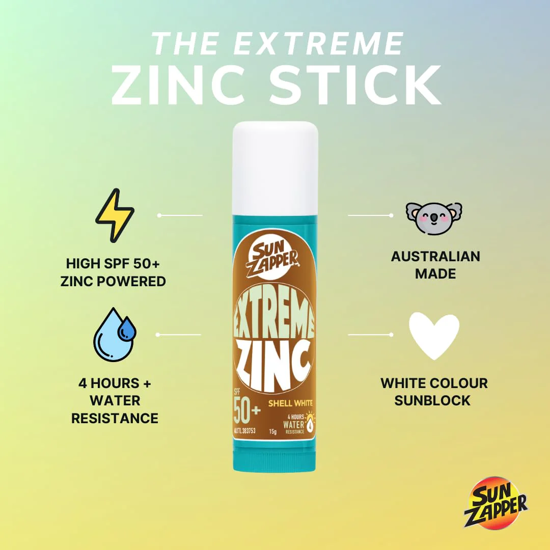 Sun Zapper Extreme Zinc Sunscreen Stick SPF 50+ Bronze – Water Resistant Mineral Sunscreen for Face, Zinc Oxide Surf Sunscreen Stick for Surfing and Water Sports, 15g (0.53 oz), Australian Made - Image 9