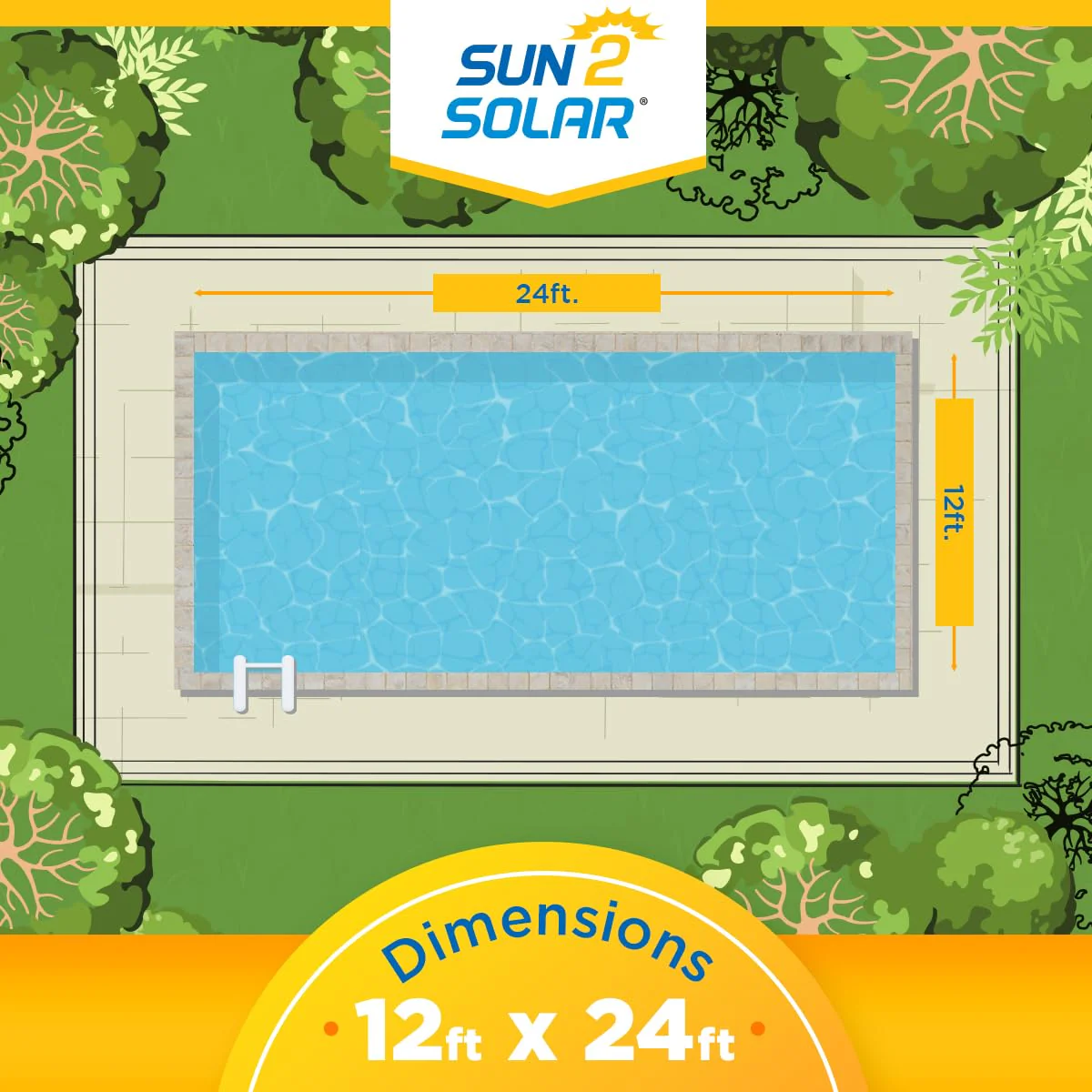Sun2Solar Blue 12 ft x 24 ft Rectangle Solar Cover | 800 Series | Heat Retaining Blanket for Rectangular Inground & Above Ground Swimming Pools | Use Sun to Heat Pool | Bubble Heating Blankets - Image 3