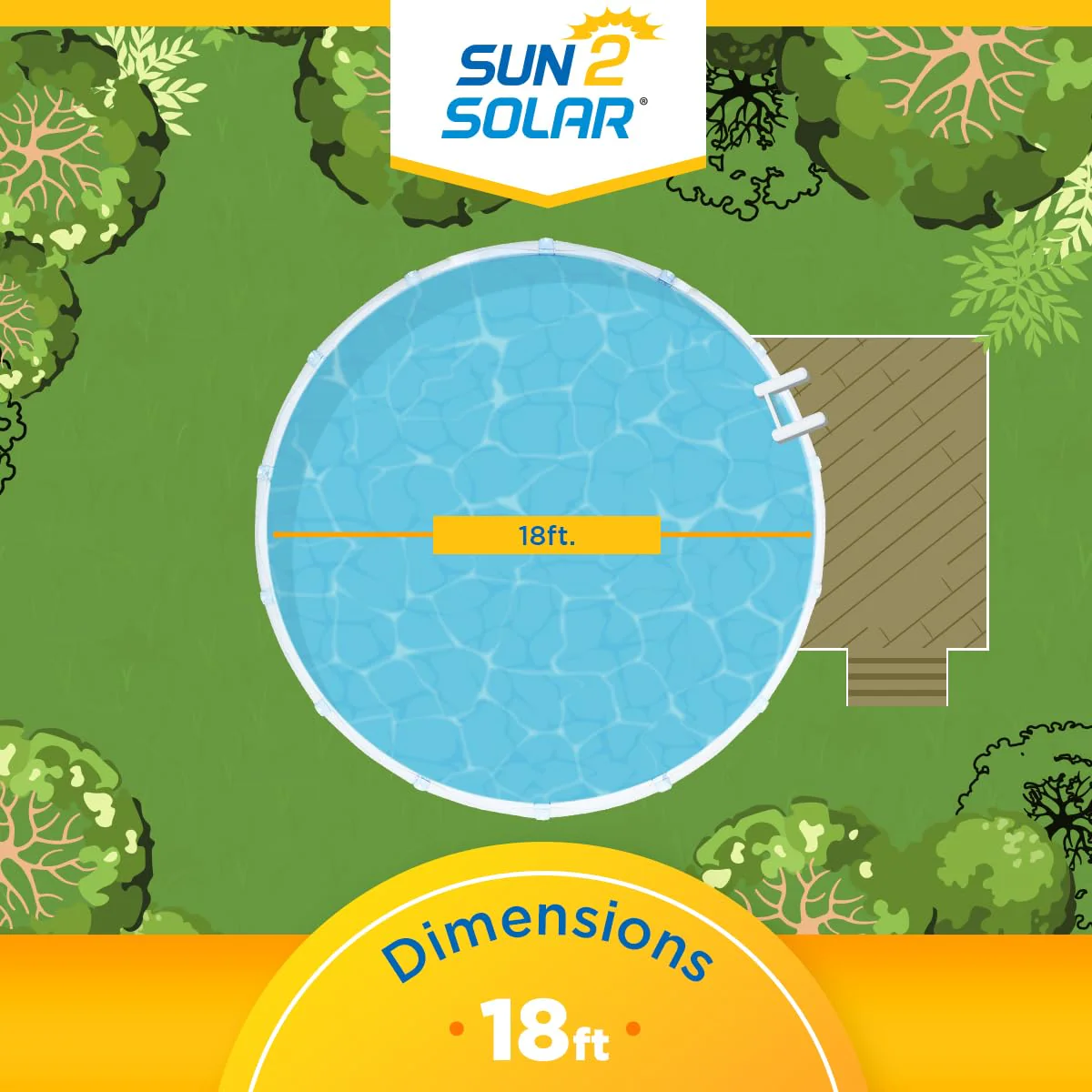 Sun2Solar Blue 18 ft Round Pool Solar Cover | 800 Series | Heat Retaining Blanket for Above Ground & Inground Swimming Pools | Use The Sun's Natural Energy to Heat Pool | Bubble Heating Blankets - Image 3