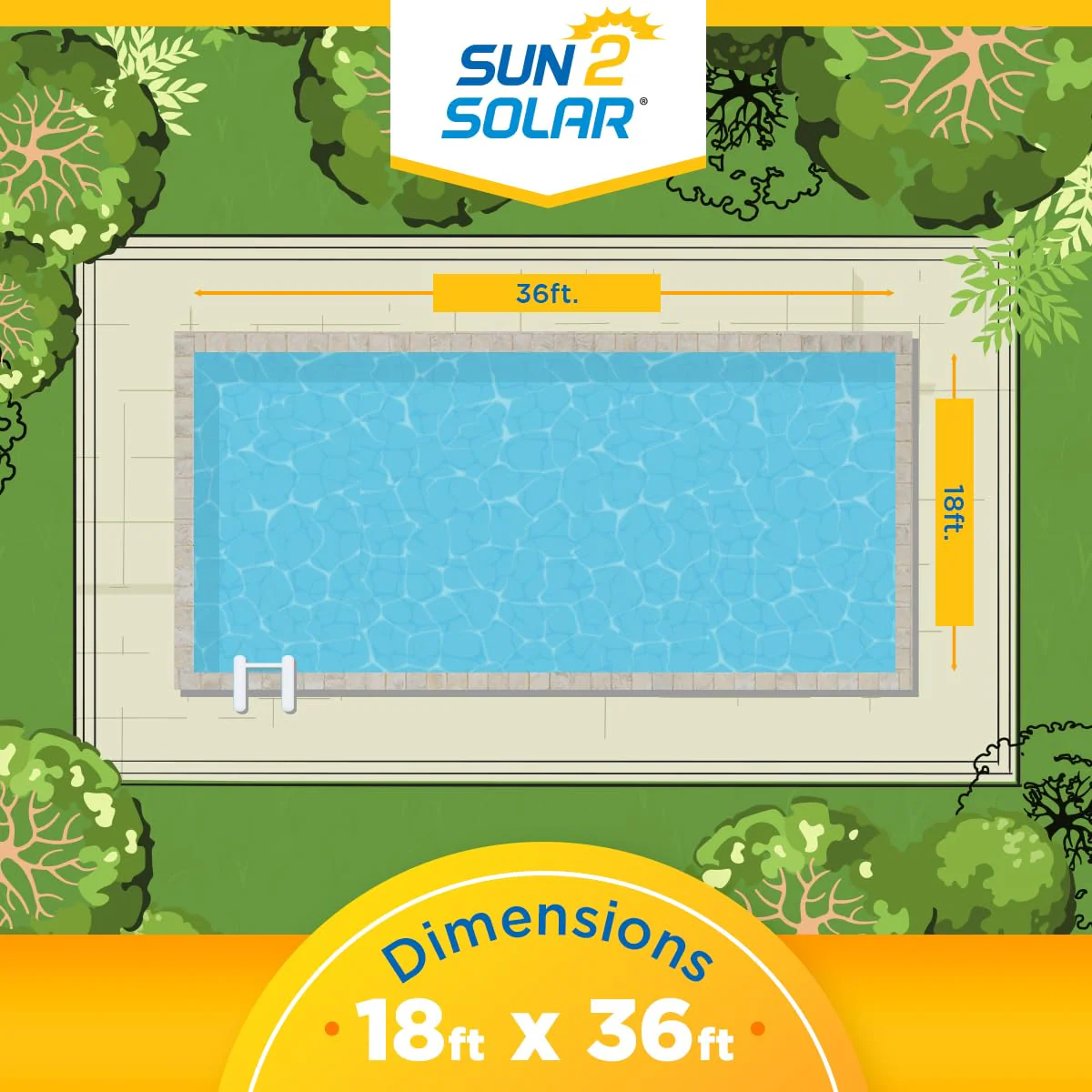 Sun2Solar Blue 18 ft x 36 ft Rectangle Solar Cover | 1200 Series | Heat Retaining Blanket for Rectangular Inground & Above Ground Swimming Pools | Use Sun to Heat Pool | Bubble Heating Blankets - Image 3