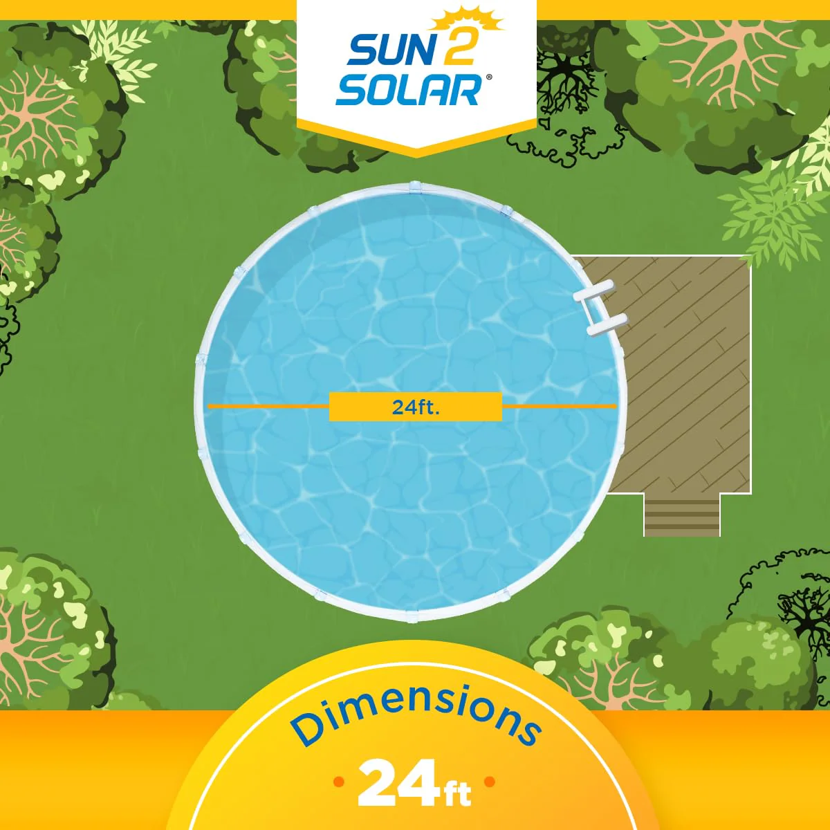 Sun2Solar Blue 24 ft Round Pool Solar Cover | 800 Series | Heat Retaining Blanket for Above Ground & Inground Swimming Pools | Use The Sun's Natural Energy to Heat Pool | Bubble Heating Blankets - Image 3
