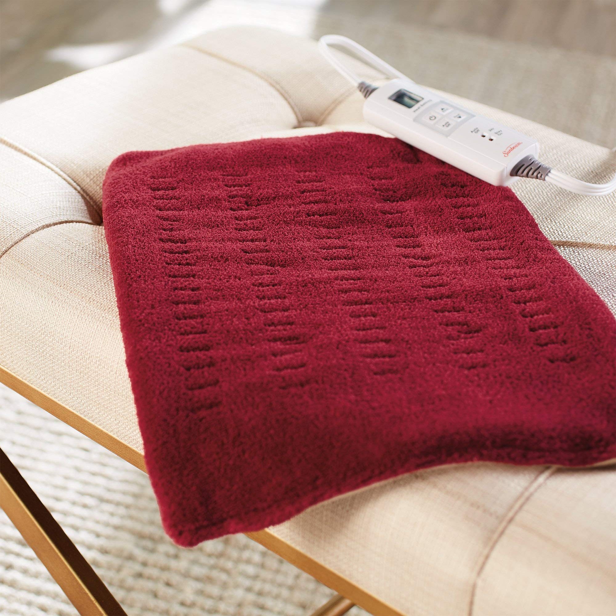 Sunbeam 002014-915-000 Xpressheat Heating Pad, Garnet Red, 12 x 15 Inch, Medium - Image 7