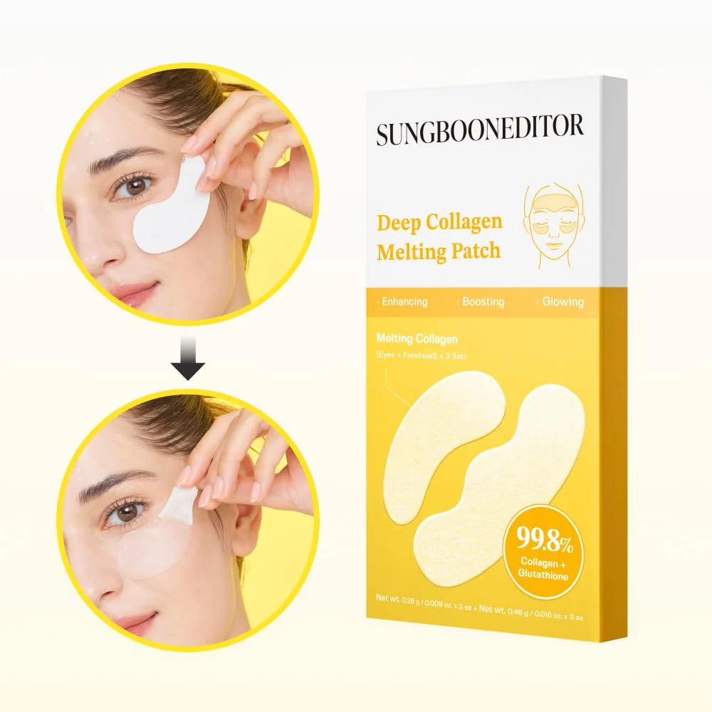 SUNGBOON EDITOR Deep Collagen Melting Patch | Collagen & Glutathione, Hydrating Patch, Firm-Looking Skin for Fine Line Care, Spot Care, Collagen Patches, Eye Area Care Patch, Korean Skincare,1.13 oz - Image 2