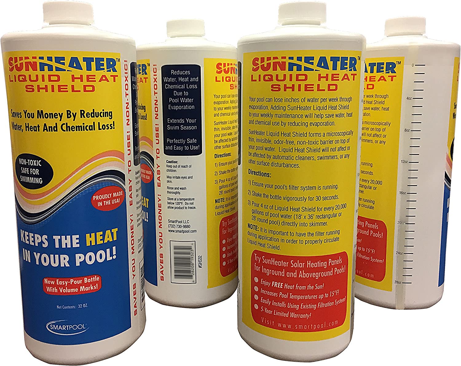 Sunheater Liquid Solar Blanket for Pools, Cover Free Liquid Heat Shield, Non-Toxic and Safe for Swimmers, Reduces Heat Loss, Chemical Loss and Water Evaporation, New and Improved Formula, 32 oz Bottle - Image 3