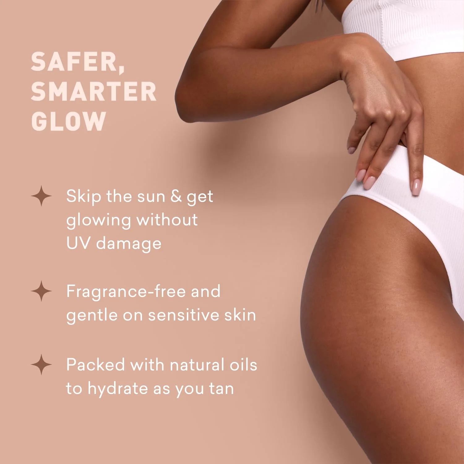 Sunless Tanning Lotion Dark Tones | Indoor Self-Tanner | Dark Tanning | Body Tanning Lotion | Sun Kiss Glow | Self-Tanning Lotion with Bronzer | Just Nutritive | 8 Oz - Image 3