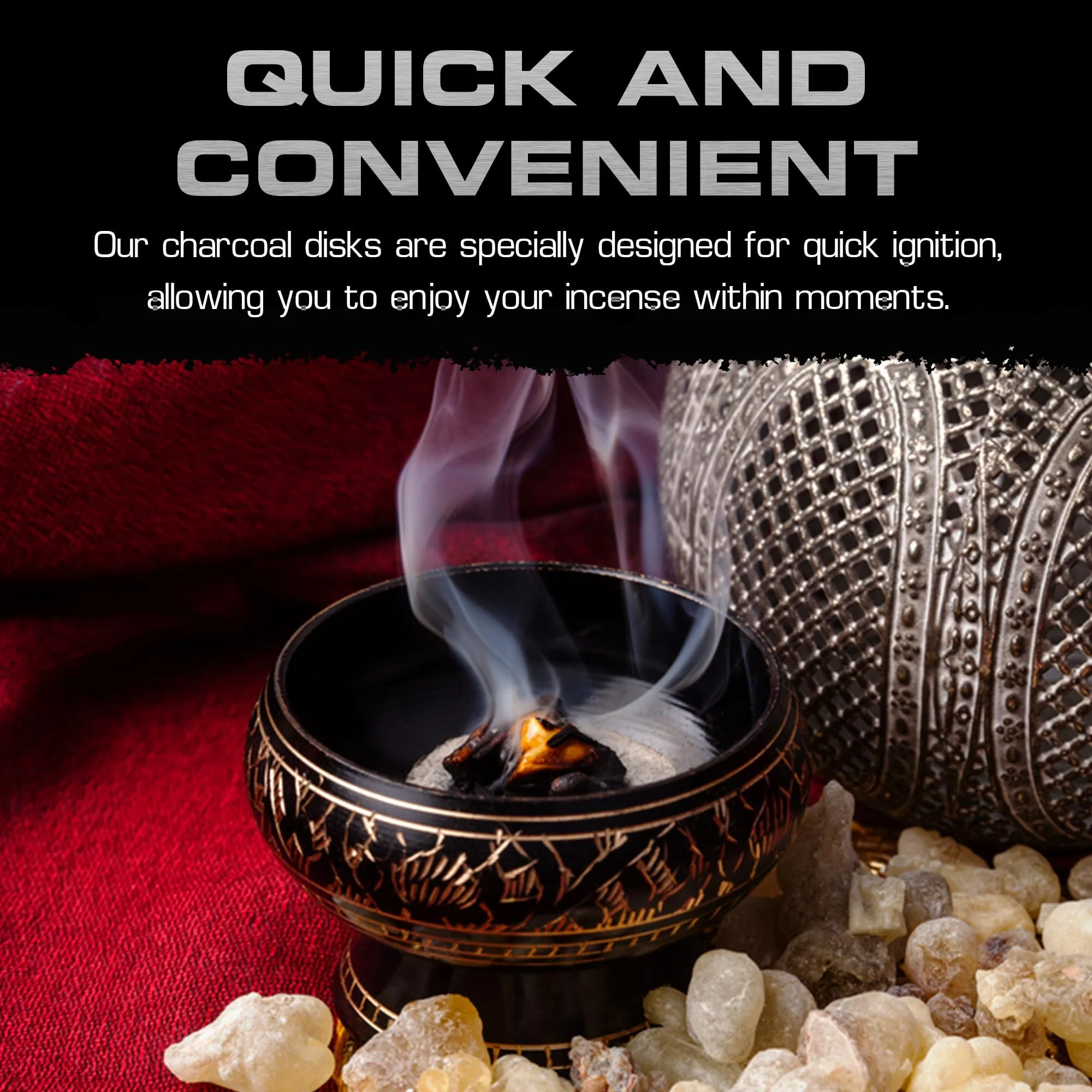 Sunlight Charcoal Instant Light Coals – Incense Coal Disks – Coal Tablets – Charcoal Disks – 200 Coals – 33 mm Quick Light Briquettes – Slow Burn/Low Smoke - Image 2