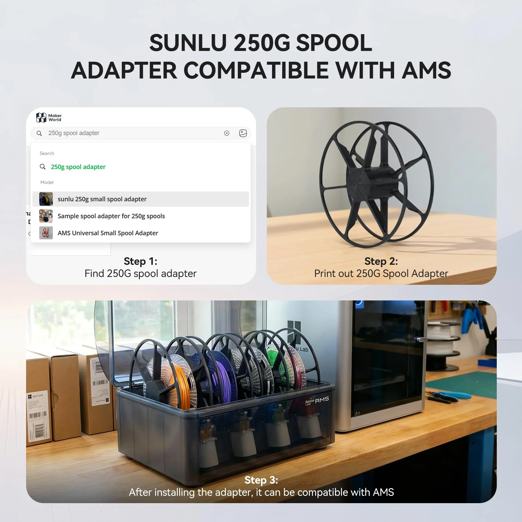 SUNLU PLA Filament 1.75 Bundle, Individually Vacuum Packed, 2kg in Total, 0.25kg per Spool, 8 Pack, Black+Clear +Clear(Yellow+Blue+Green+Purple+Red+Orange) - Image 9