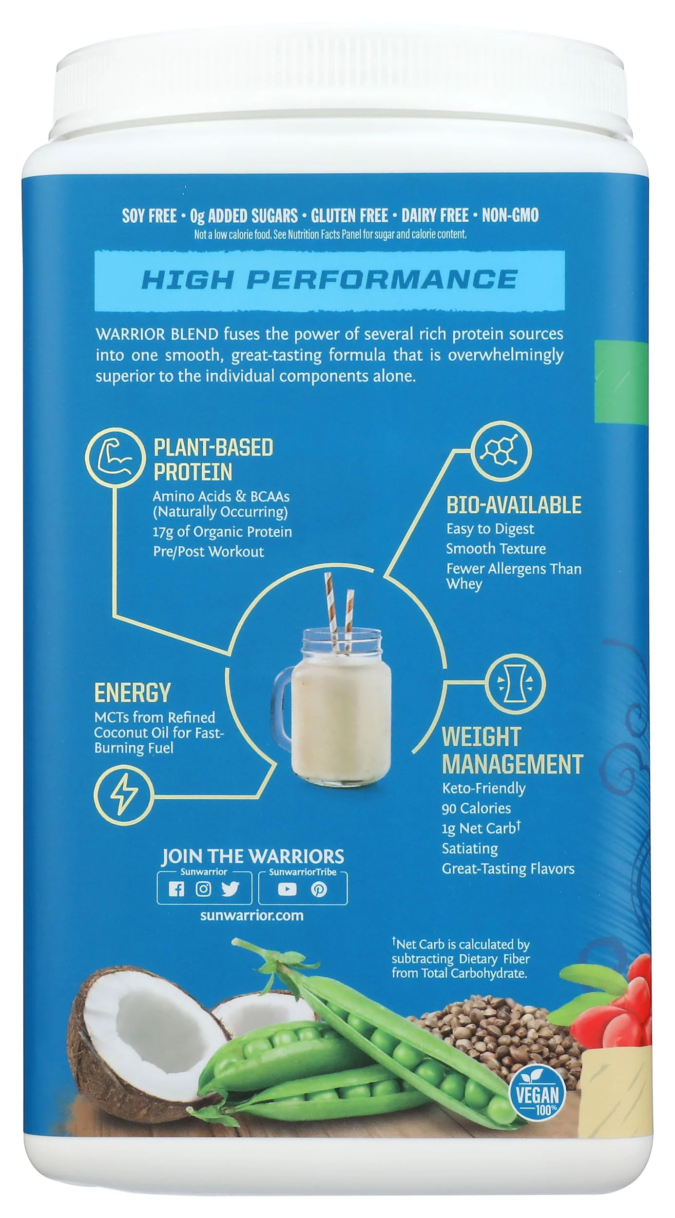 Sunwarrior Warrior Blend - Organic Vegan Plant Protein Powder with BCAAs and Pea Protein - Dairy free, Gluten Free, Soy Free, Non- GMO, Plant based protein powder, Sugar free and Keto Friendly - Image 6