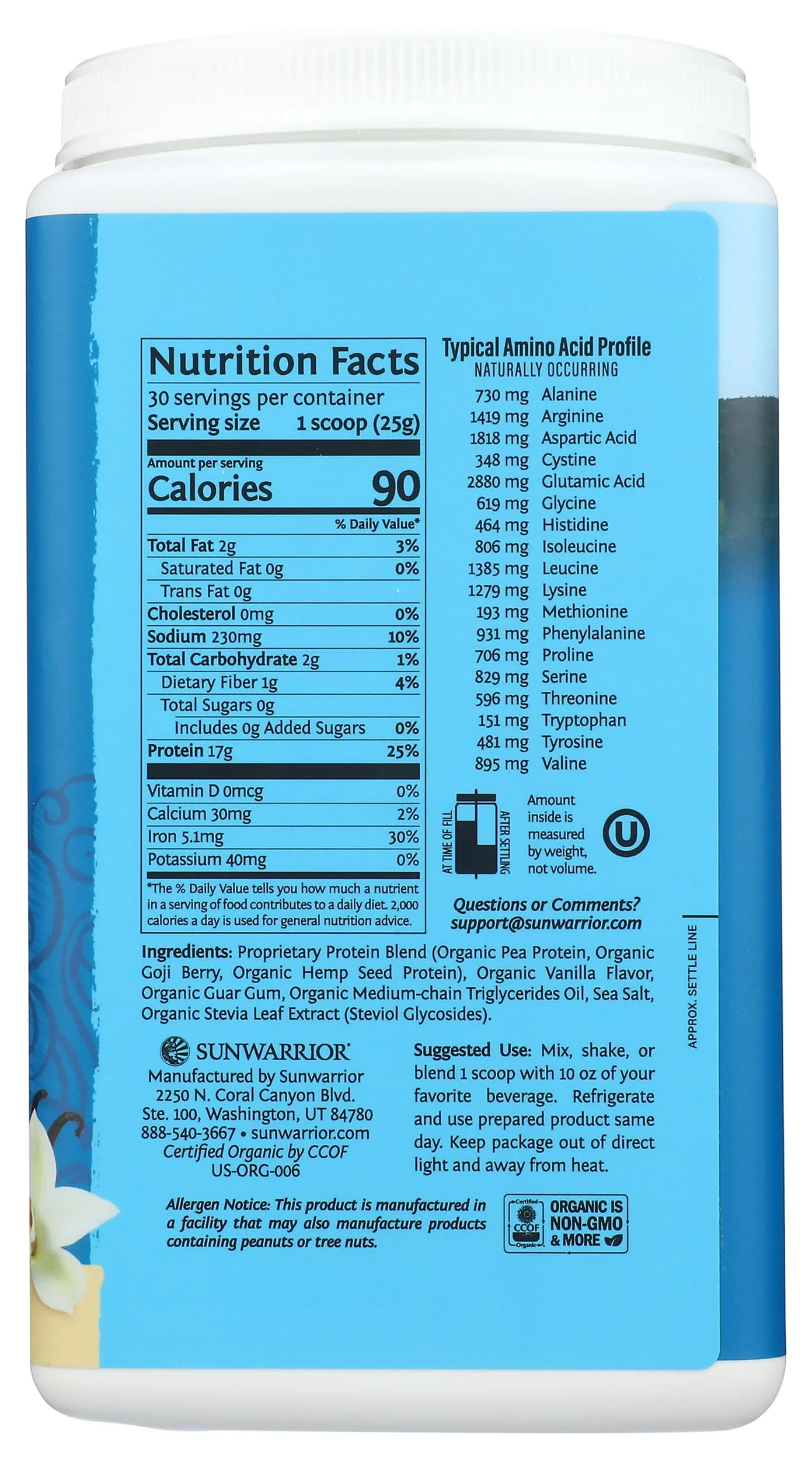 Sunwarrior Warrior Blend - Organic Vegan Plant Protein Powder with BCAAs and Pea Protein - Dairy free, Gluten Free, Soy Free, Non- GMO, Plant based protein powder, Sugar free and Keto Friendly - Image 7