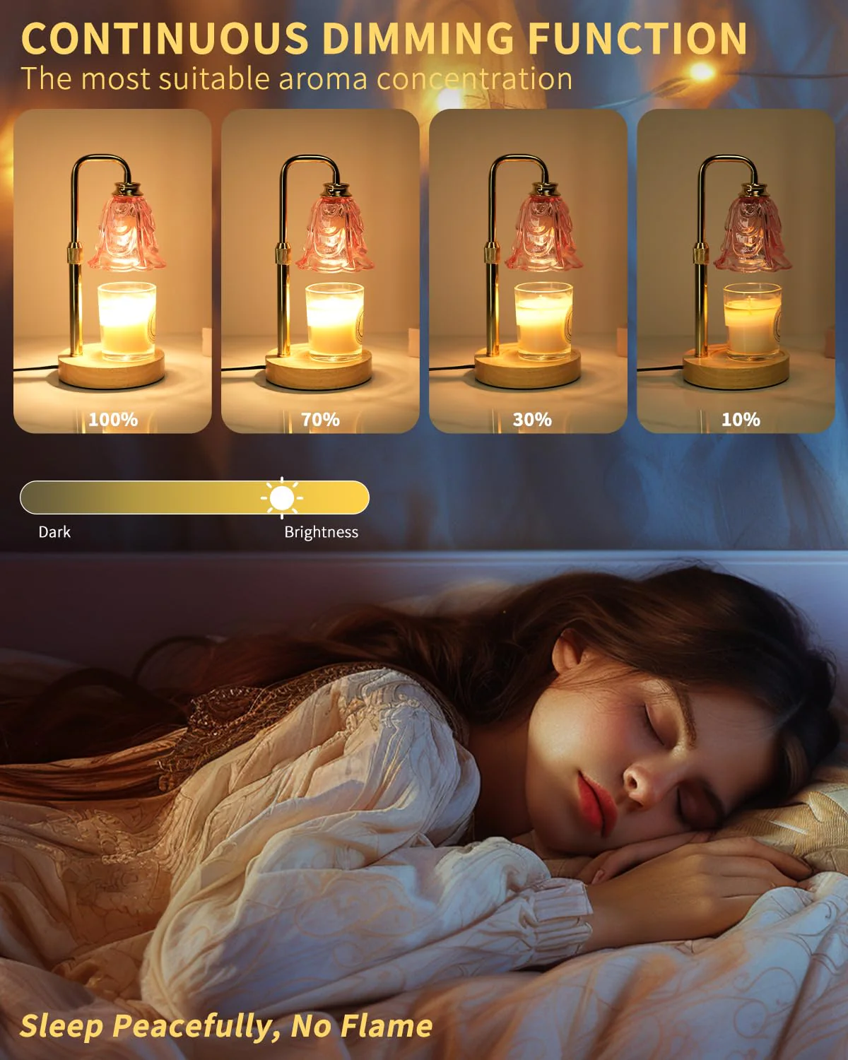 SupBri Candle Warmer Lamp with Timer, Adjustable Height and Dimmable, Birthday Christmas Gifts for Women, Mothers Day Gifts for Mom, Unique House Warming Gifts New Home Decor(Pink) - Image 5