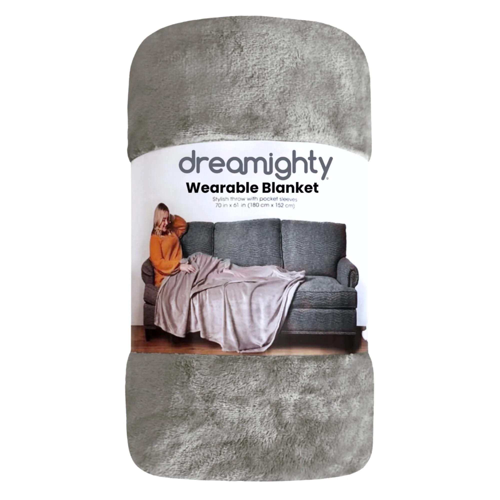 Super Blanky Wearable Blankets for Women, Adult Wearable Blanket Men, Christmas Gifts for Women, Comfy Girlfriend Birthday Gifts for Her, Wife Birthday Gift Ideas, Blanket With Sleeves - Light Gray - Image 2