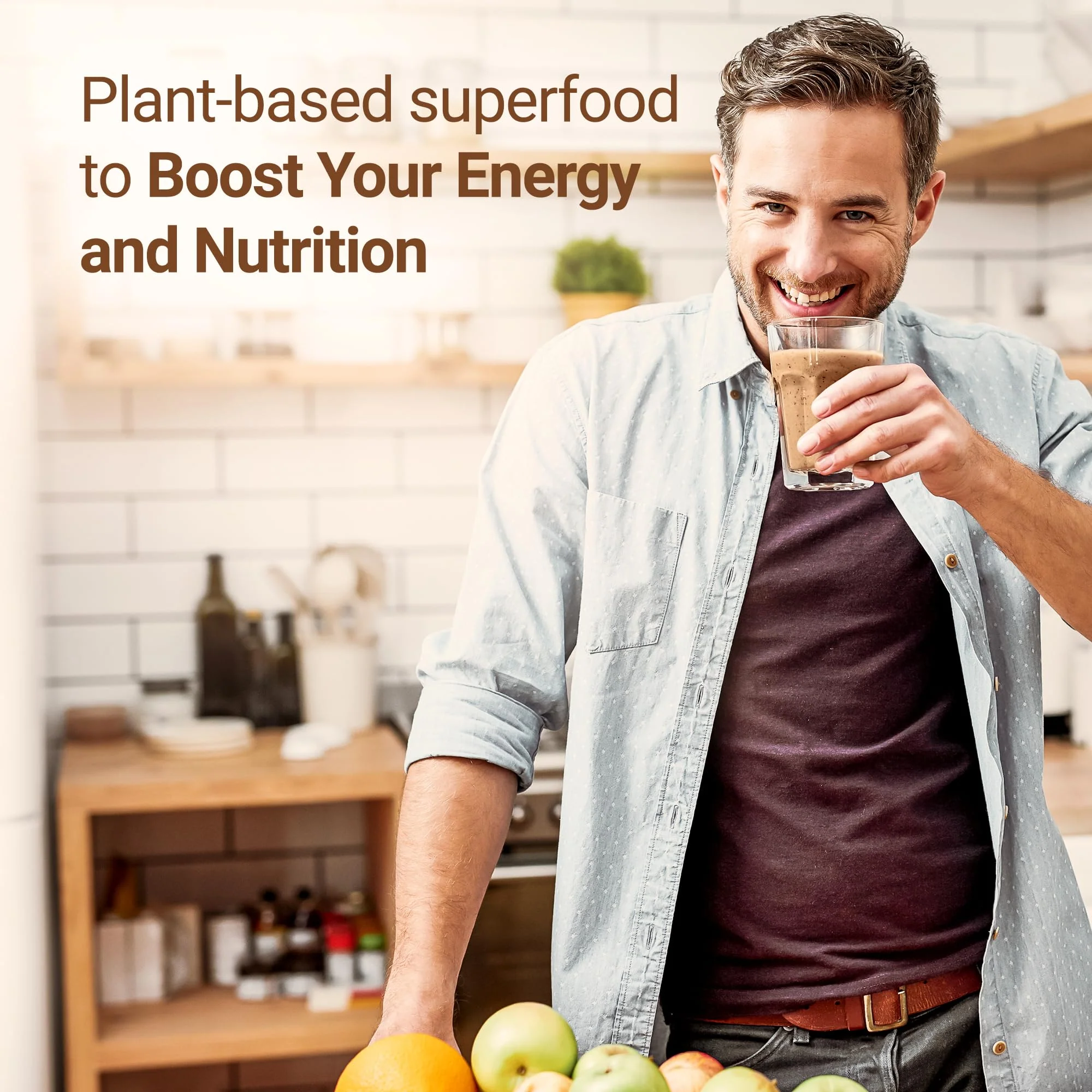 Super Greens #1 Green Superfood Powder | 100% USDA Organic Non-GMO Vegan Supplement | 20+ Whole Foods (Spirulina, Wheat Grass, Barley), Probiotics, Fiber & Enzymes (Original, 30 Servings) (Chocolate) - Image 5