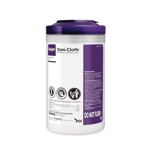 Super Sani-Cloth X-Large Disinfectant Wipes, 6-Pack (450 Count), 75 XL 7.5" x 15" Wipes, Hospital-Grade Surface Cleaning and Disinfecting - Image 6