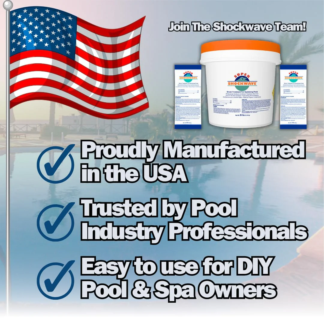 Super Shockwave Pool Shock – 73% Cal-Hypo Granular Sanitizer for Crystal Clear Water – Defends Against Bacteria, Algae, and Microorganisms - 25 Pounds - Image 2