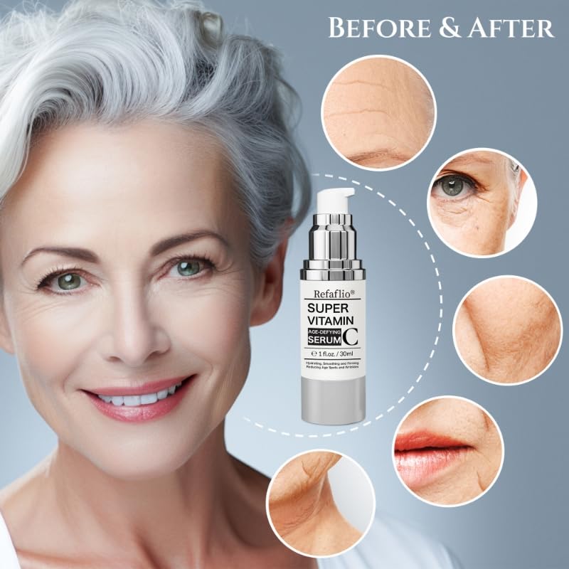 Super Vitamin C Serum for Women over 70, Wrinkle Cream for Face, Anti Aging Cream, Hydrates, Softens, Lifts and Firms Super Vitamin C Serum (30ml, Orange) - Image 3